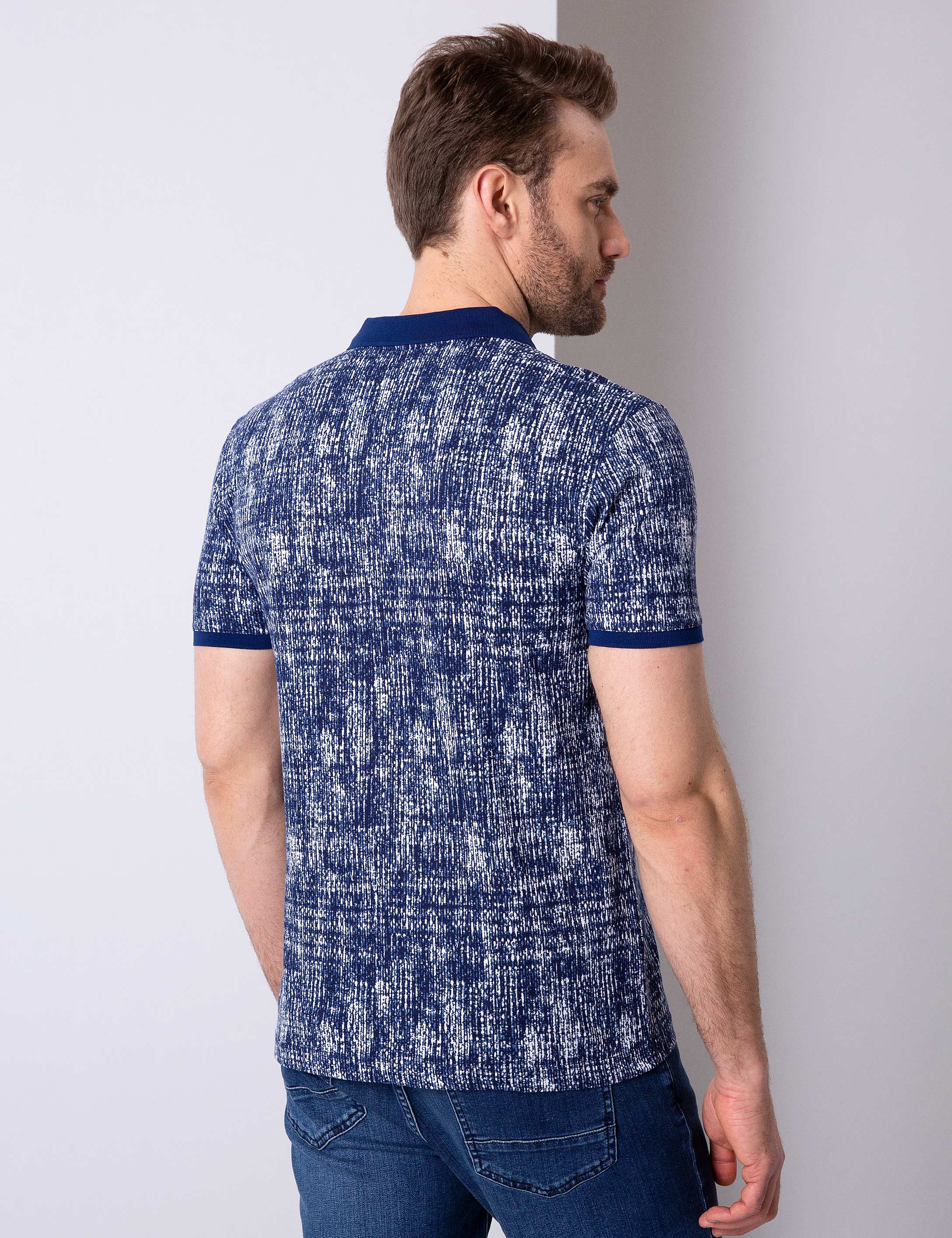 Lacivert Slim Fit Polo Yaka T-Shirt