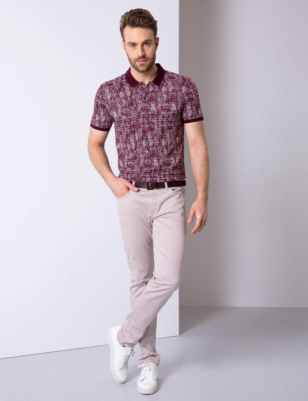 Bordo Slim Fit Tişört - 50205619014