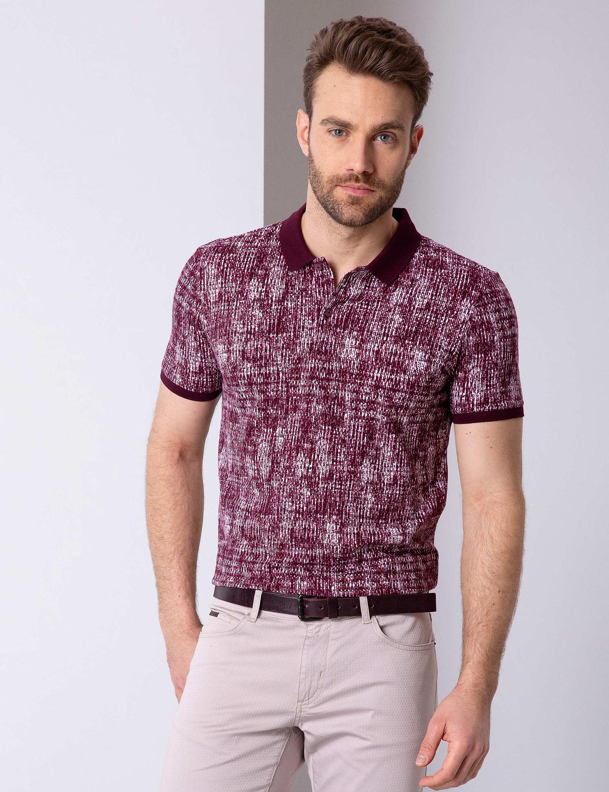 Bordo Slim Fit Tişört - 50205619014