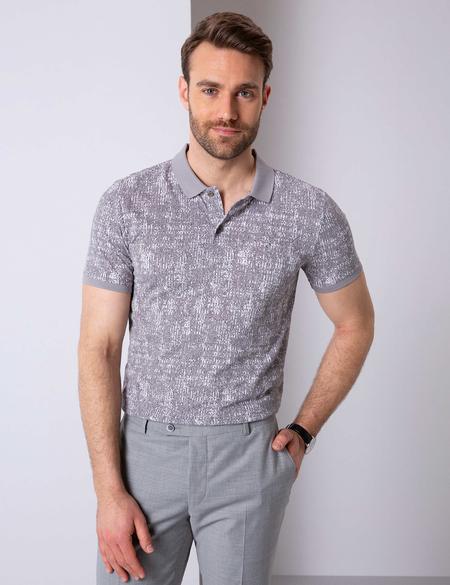Gri Slim Fit Polo Yaka T-Shirt - 50205619019