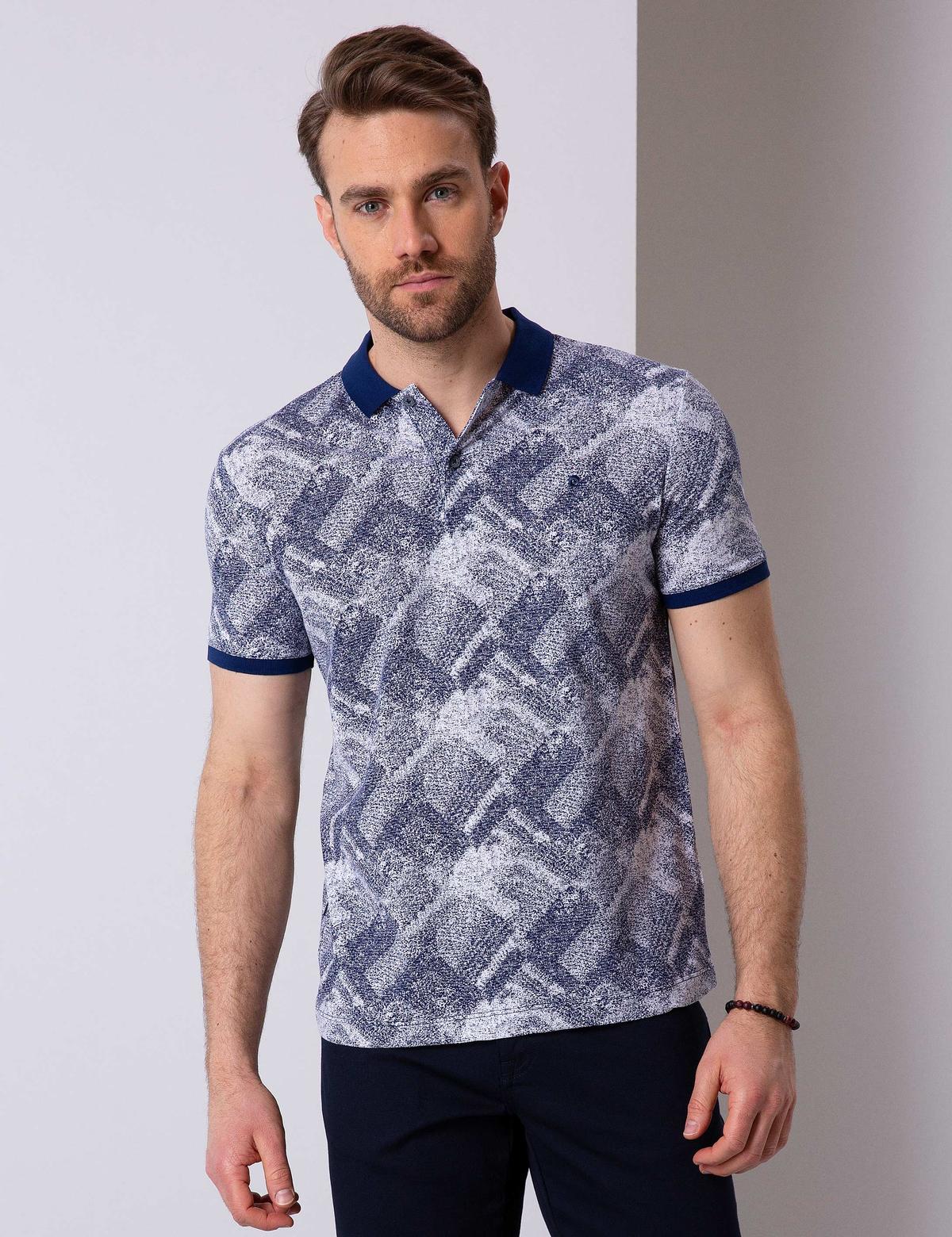 Lacivert Slim Fit Polo Yaka T-Shirt