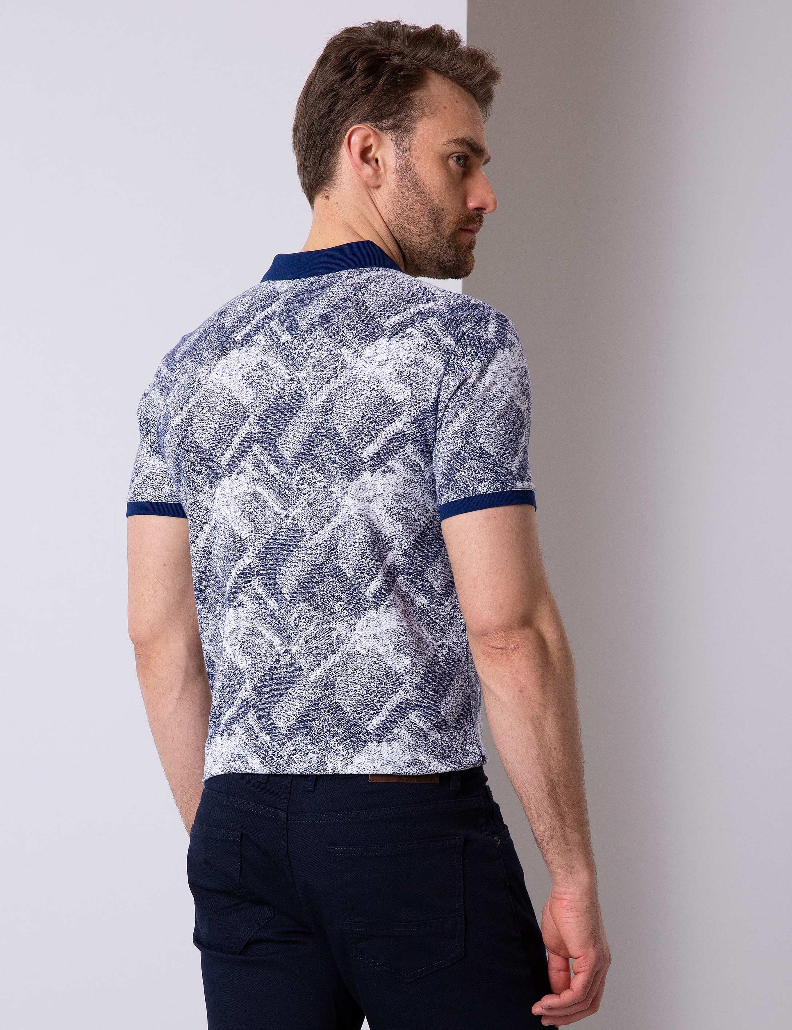 Lacivert Slim Fit Polo Yaka T-Shirt