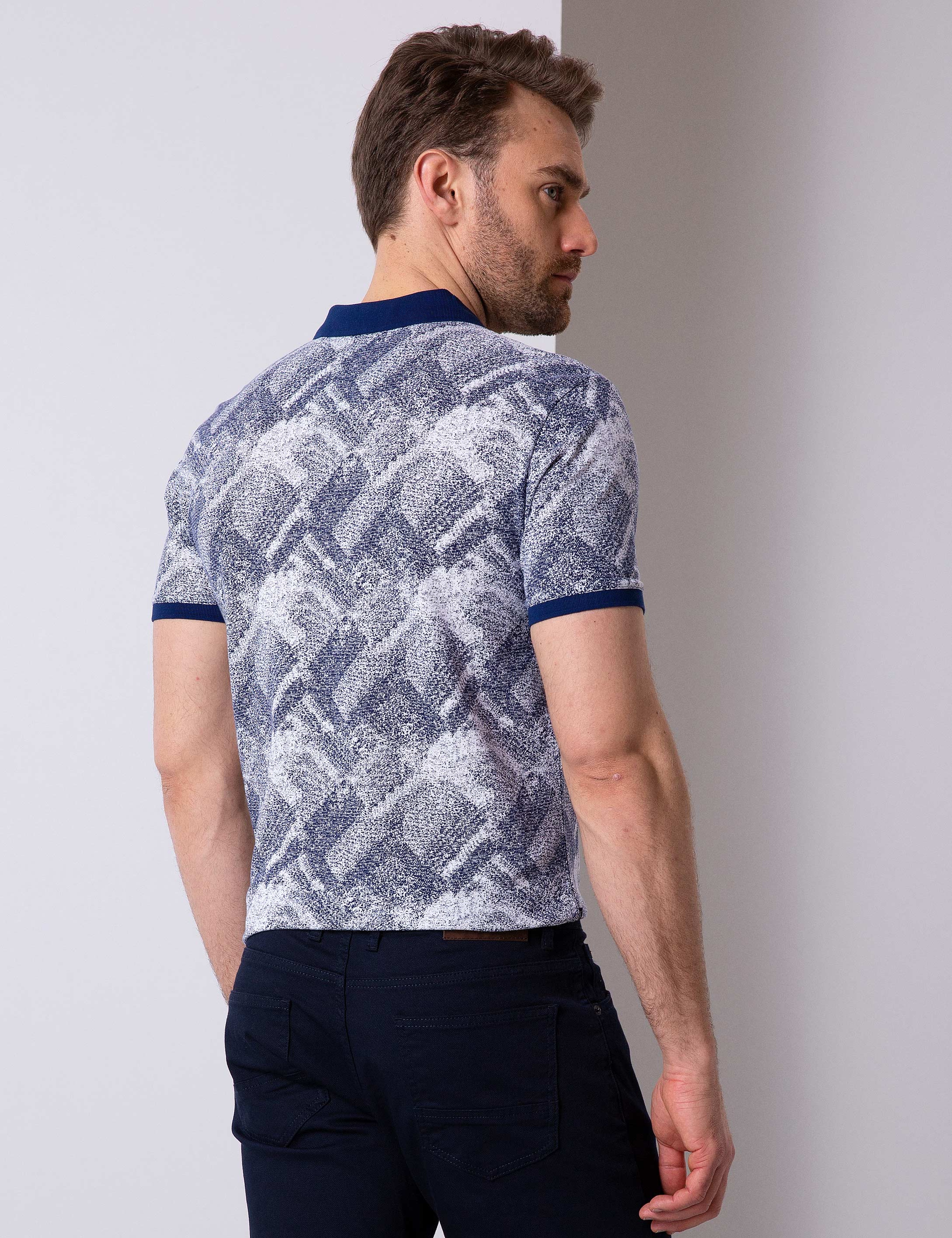 Lacivert Slim Fit Polo Yaka T-Shirt - Image 3