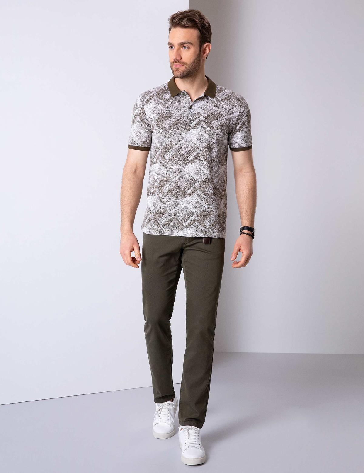 Yeşil Slim Fit Polo Yaka T-Shirt - 50205620016