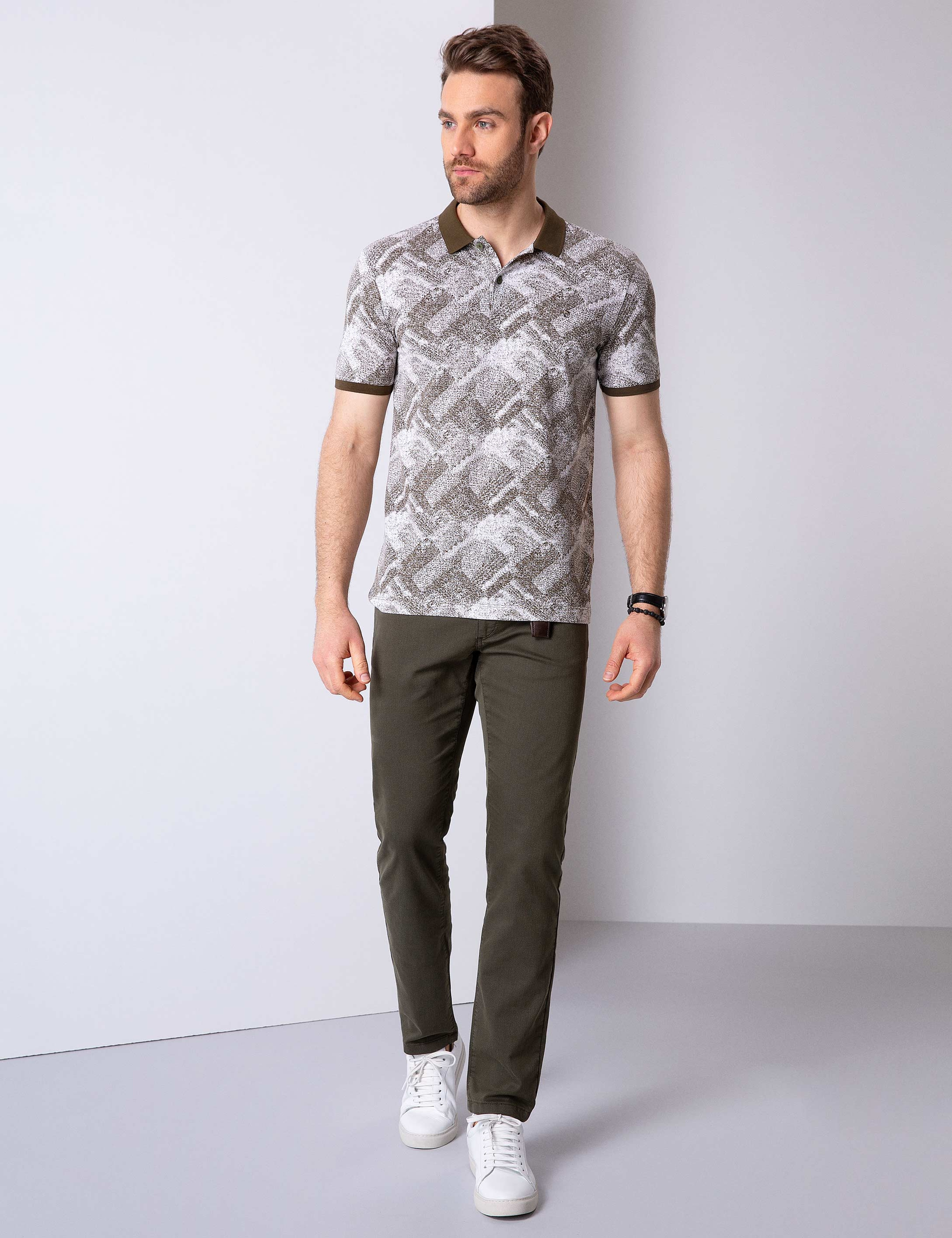 Yeşil Slim Fit Tişört - Image 2