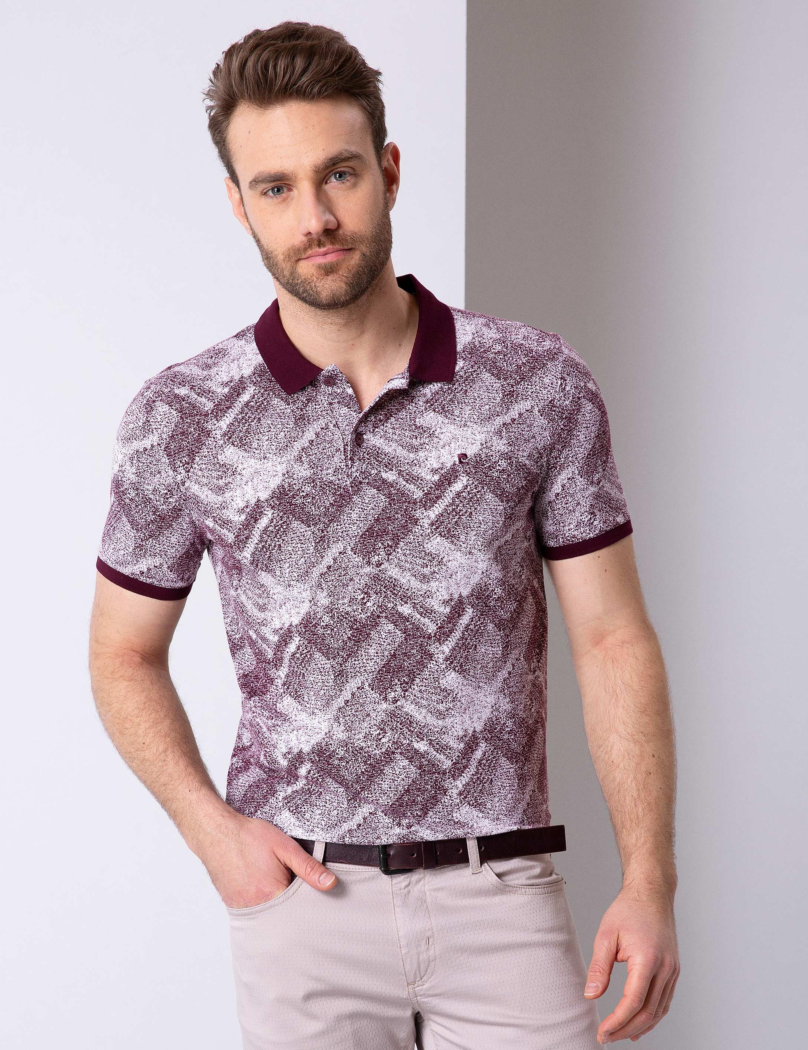 Bordo Slim Fit Polo Yaka T-Shirt