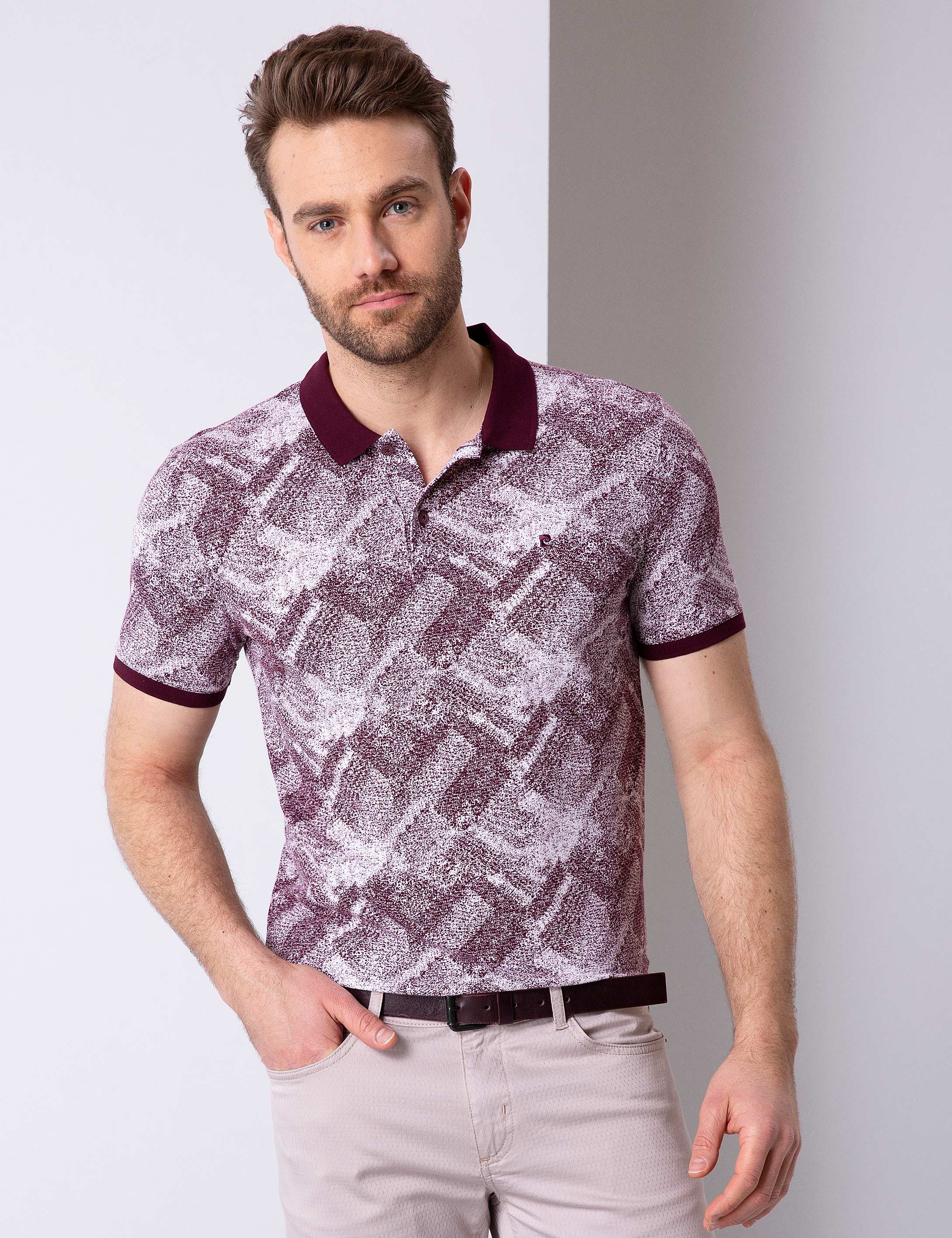Bordo Slim Fit Polo Yaka T-Shirt