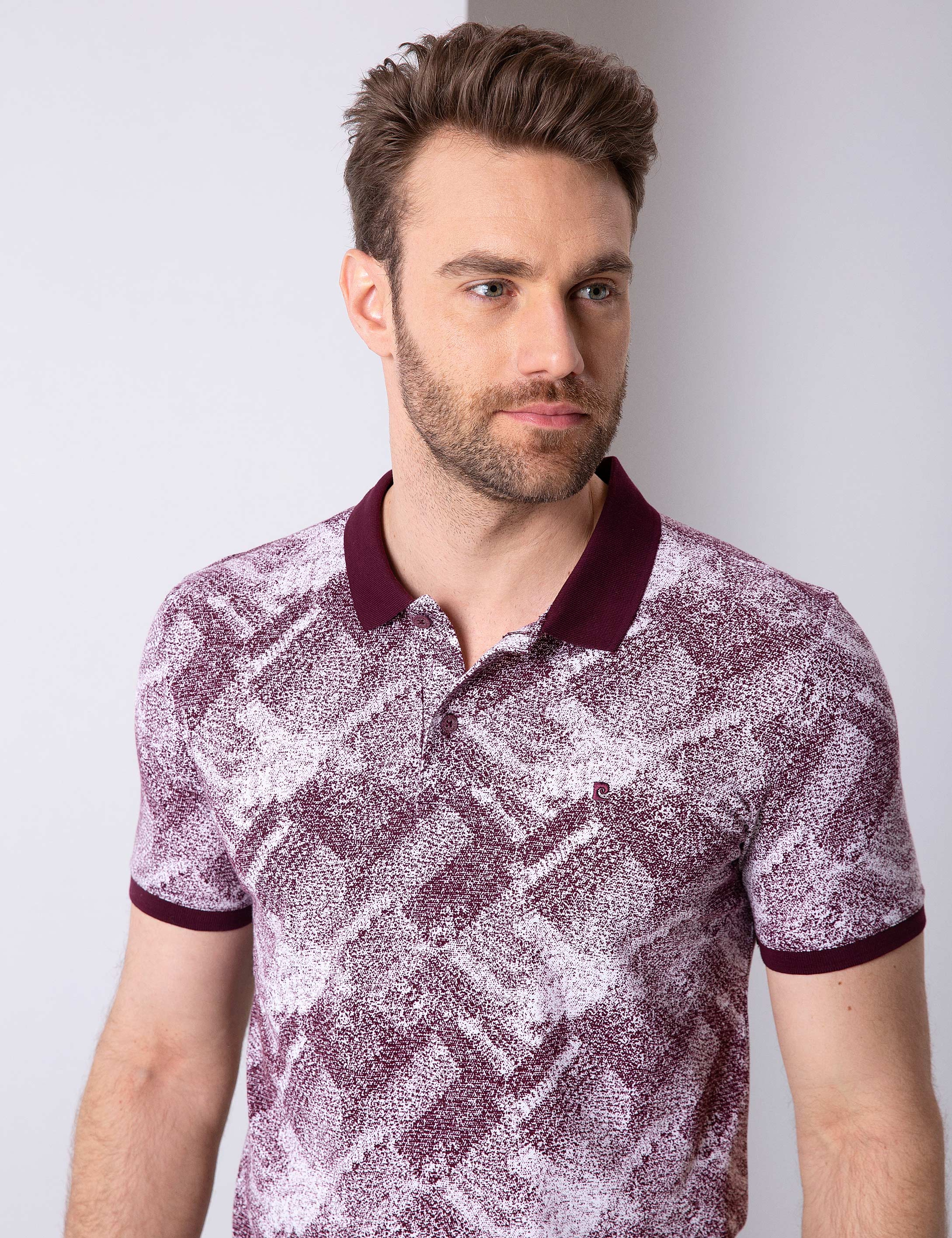 Bordo Slim Fit Polo Yaka T-Shirt - Image 1