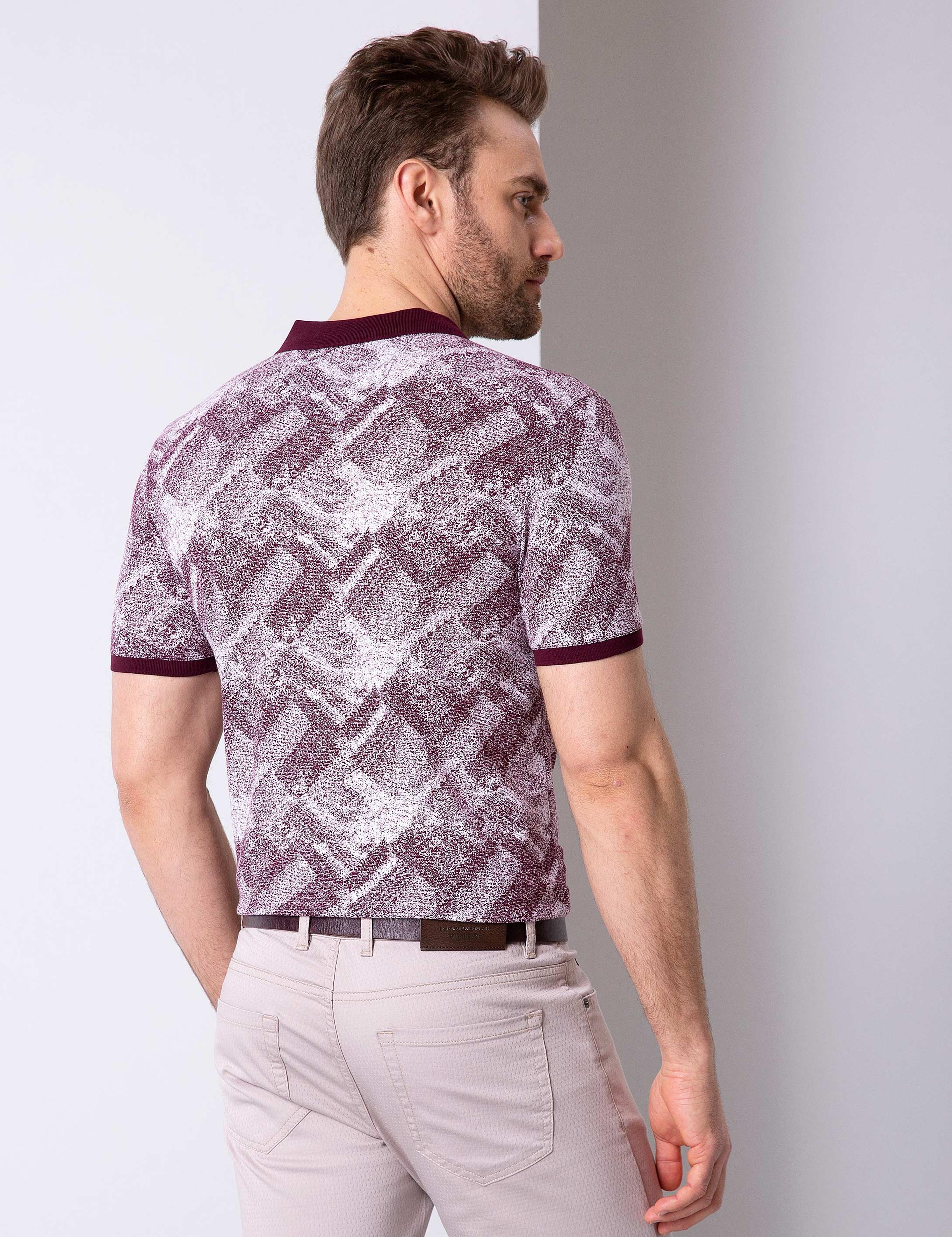 Bordo Slim Fit Polo Yaka T-Shirt