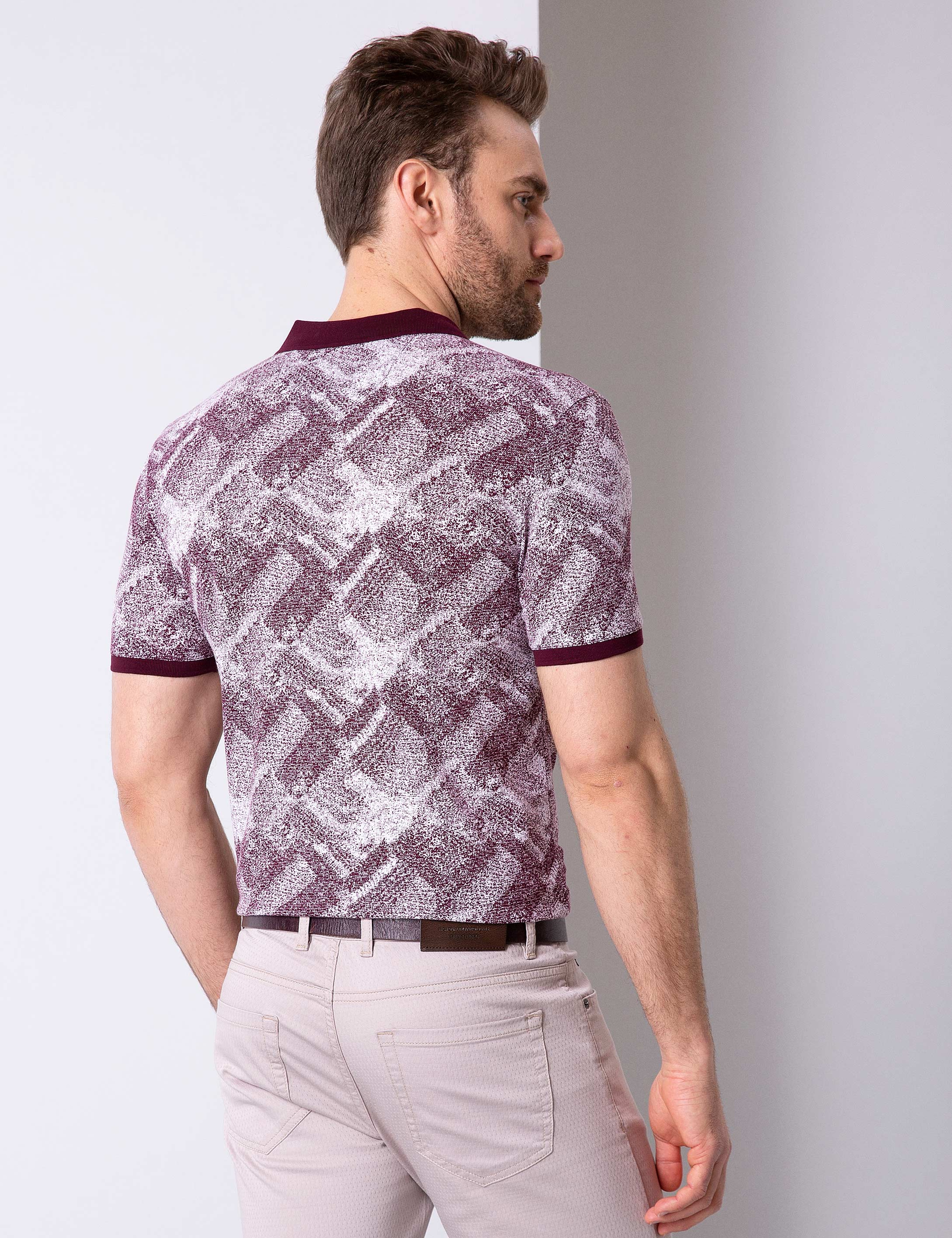 Bordo Slim Fit Polo Yaka T-Shirt - Image 4