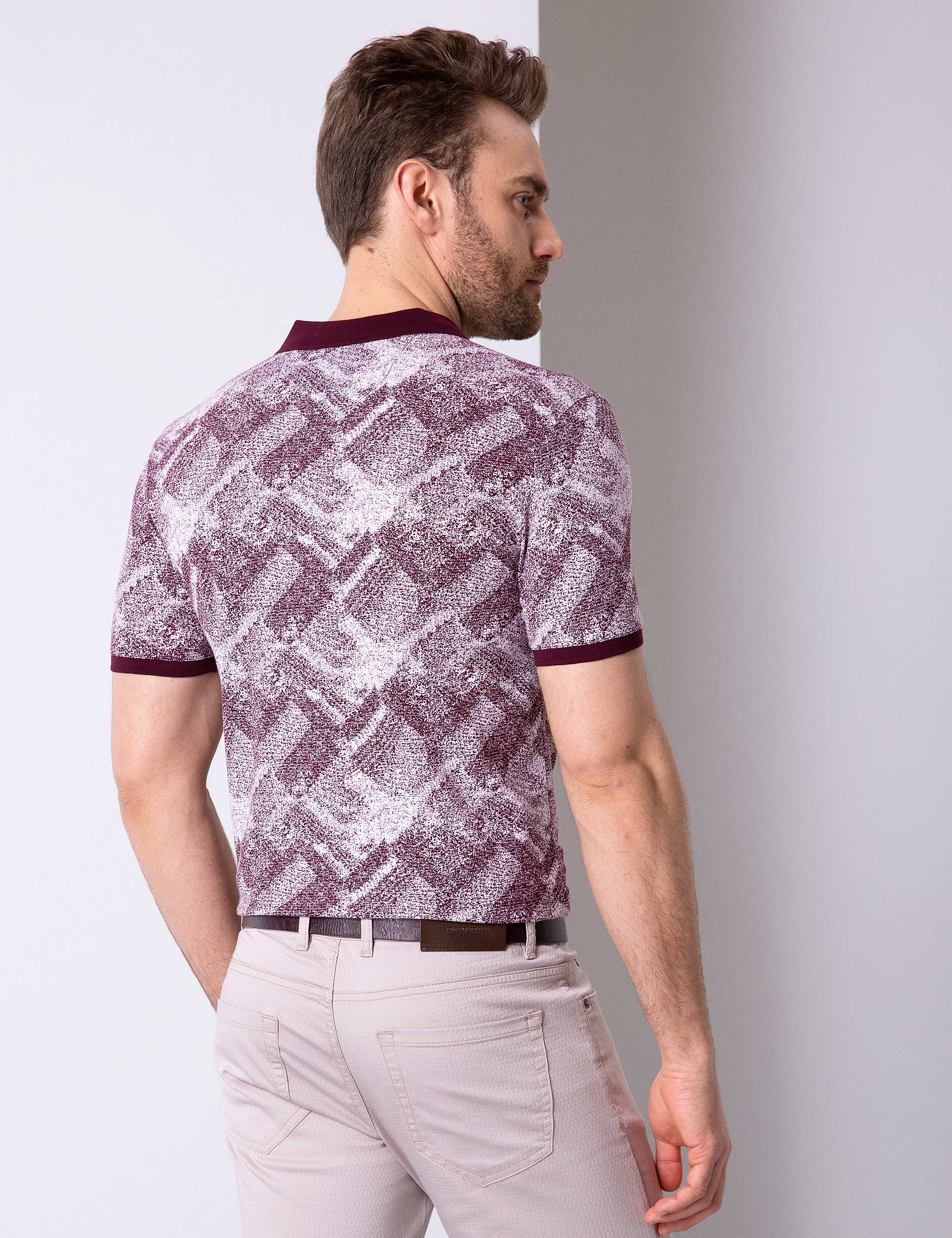 Bordo Slim Fit Polo Yaka T-Shirt