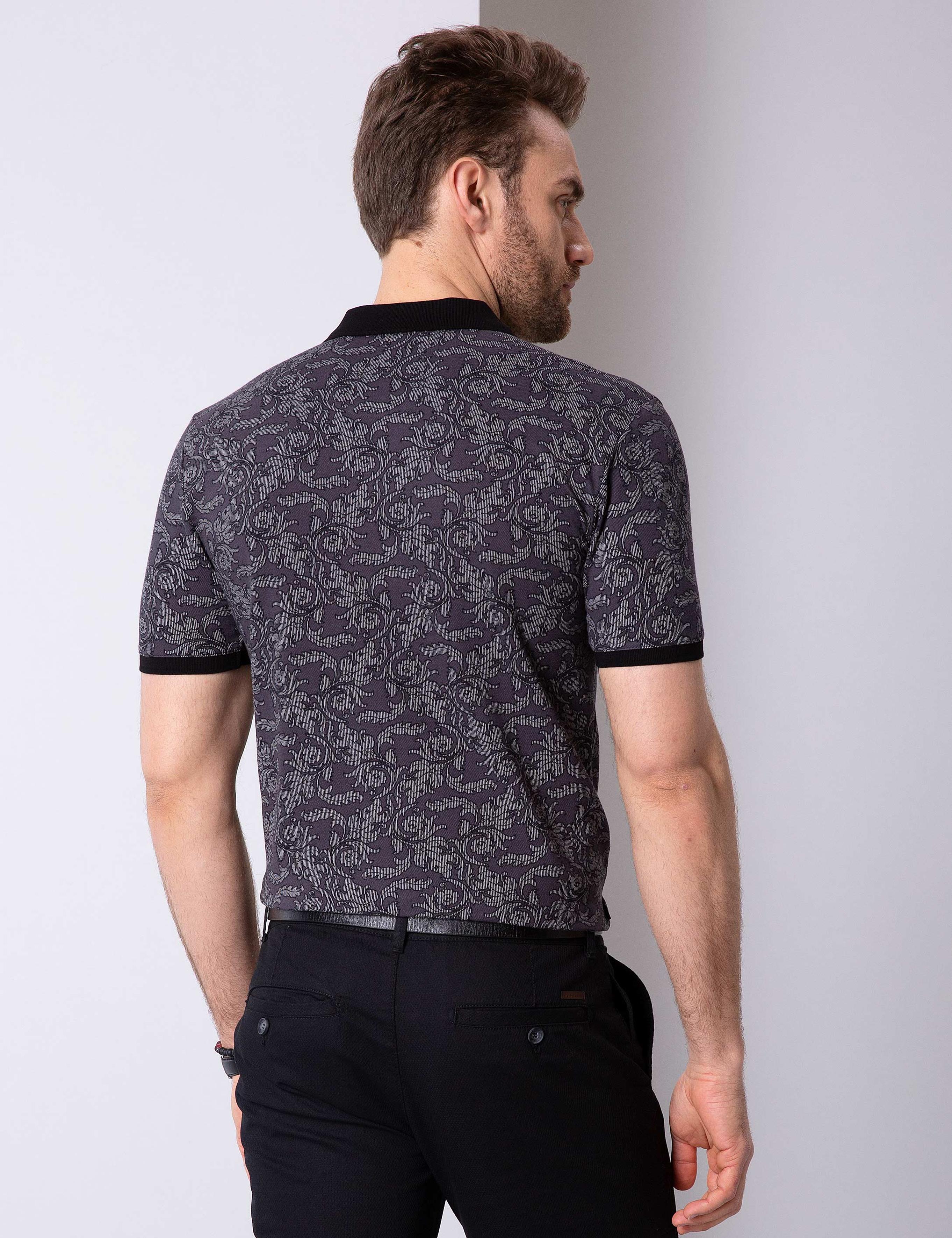 Siyah Slim Fit Polo Yaka T-Shirt
