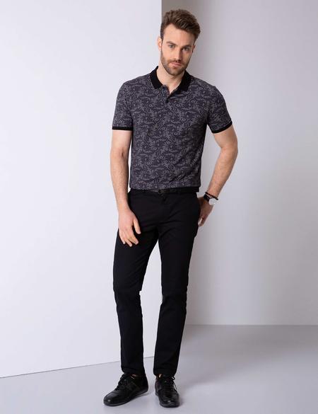 Siyah Slim Fit Polo Yaka T-Shirt - 50205621017