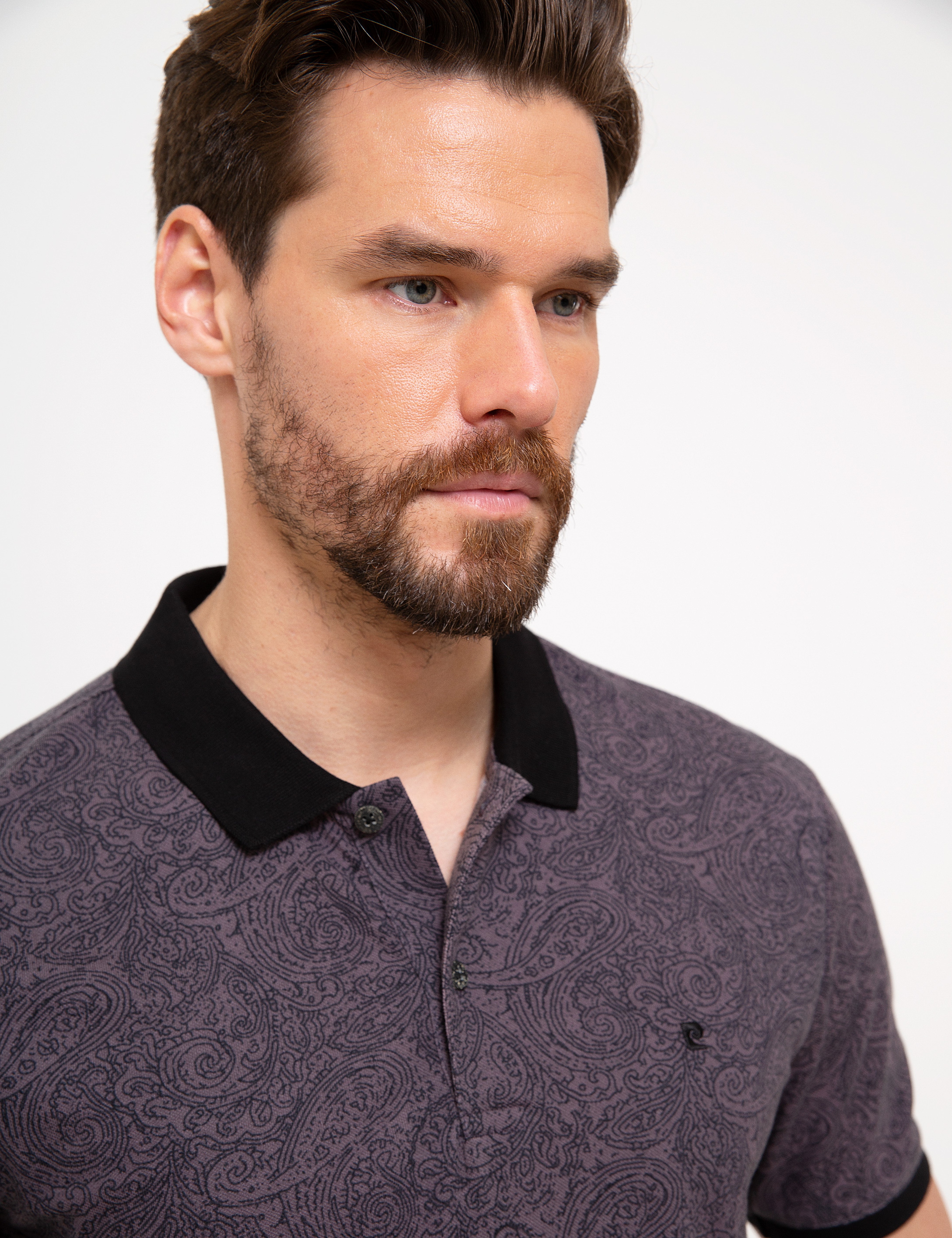 Siyah Slim Fit Polo Yaka T-Shirt - Image 2