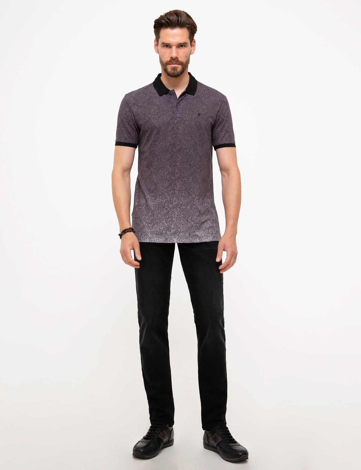 Siyah Slim Fit Polo Yaka T-Shirt - 50205623014