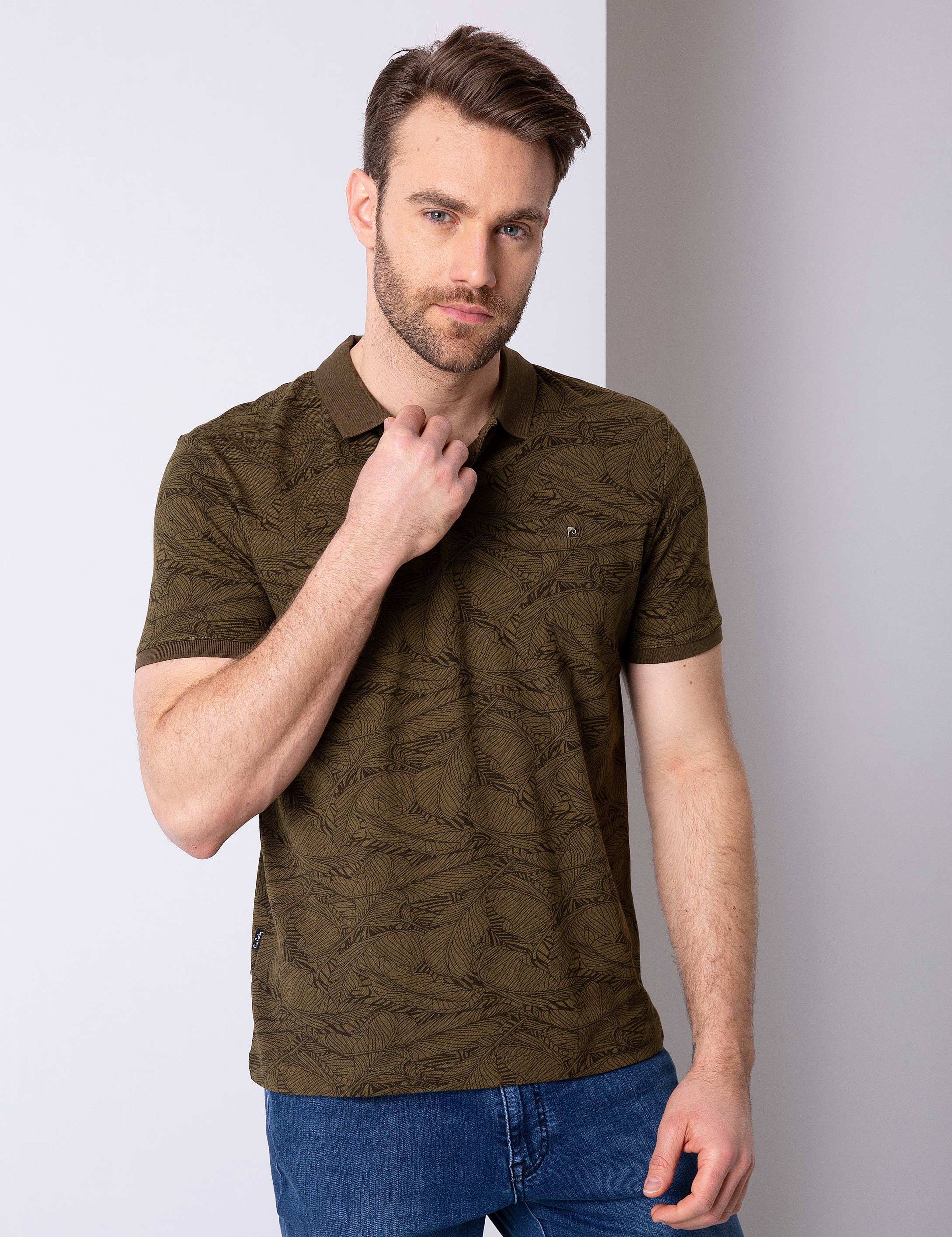 Haki Slim Fit Polo Yaka T-Shirt - Image 3