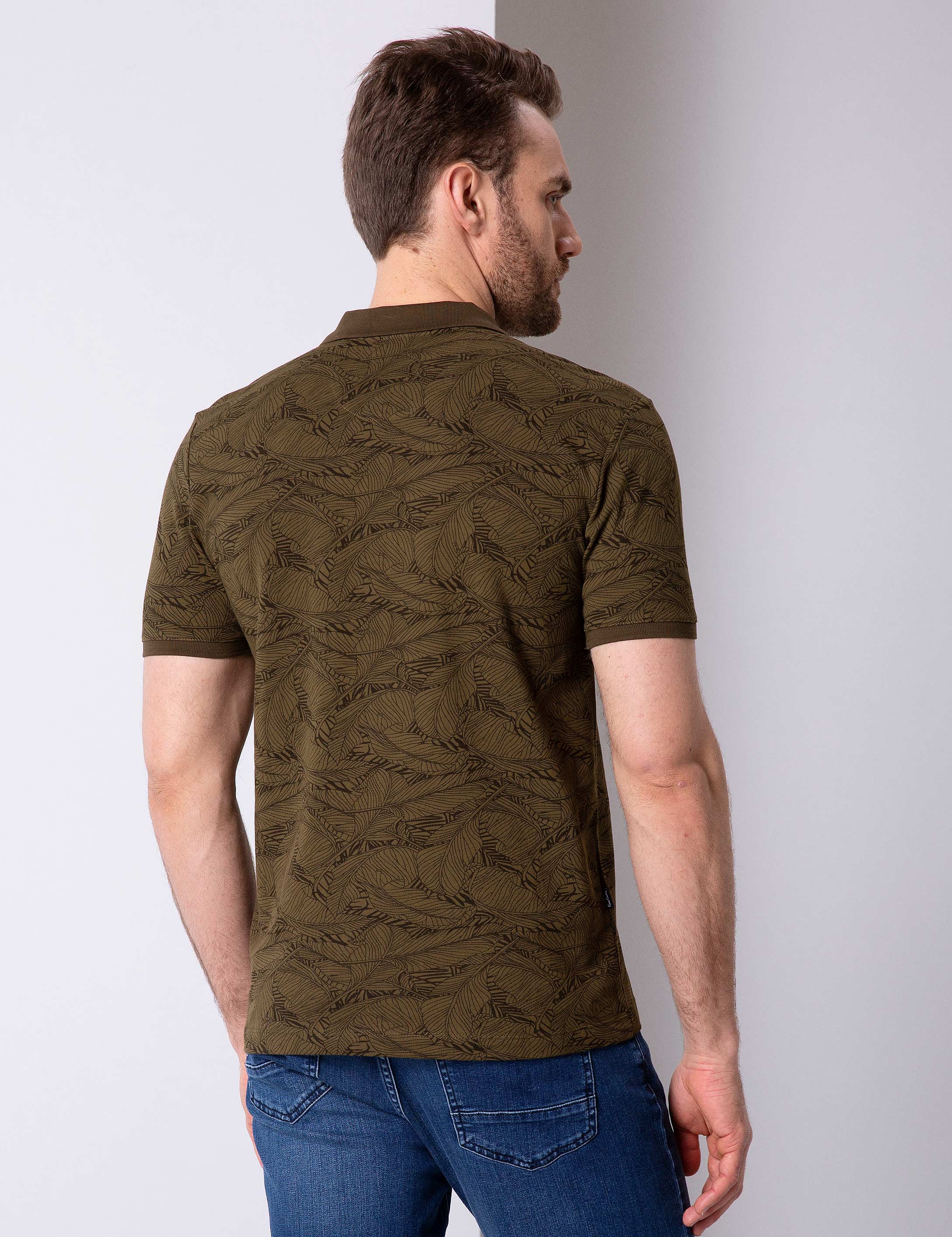 Haki Slim Fit Polo Yaka T-Shirt - Image 5