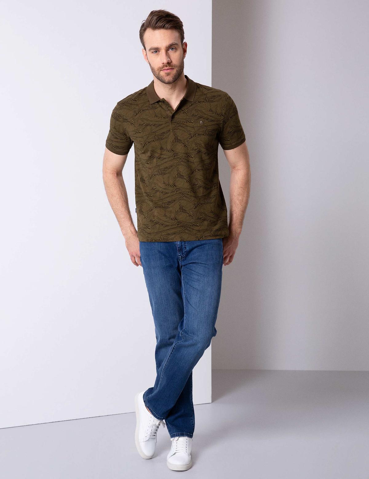 Haki Slim Fit Polo Yaka T-Shirt - 50205667041