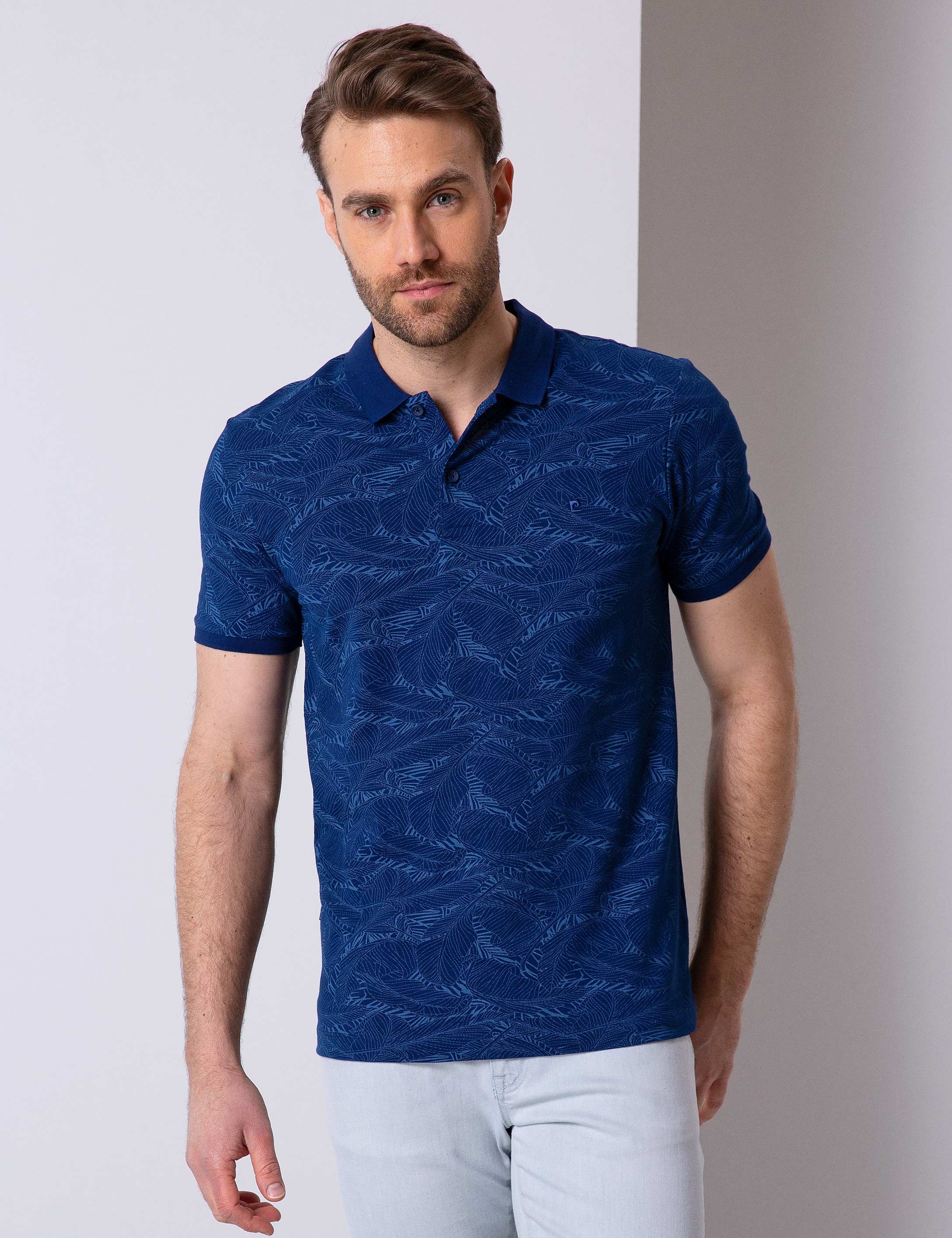 Lacivert Slim Fit Polo Yaka T-Shirt - Image 1