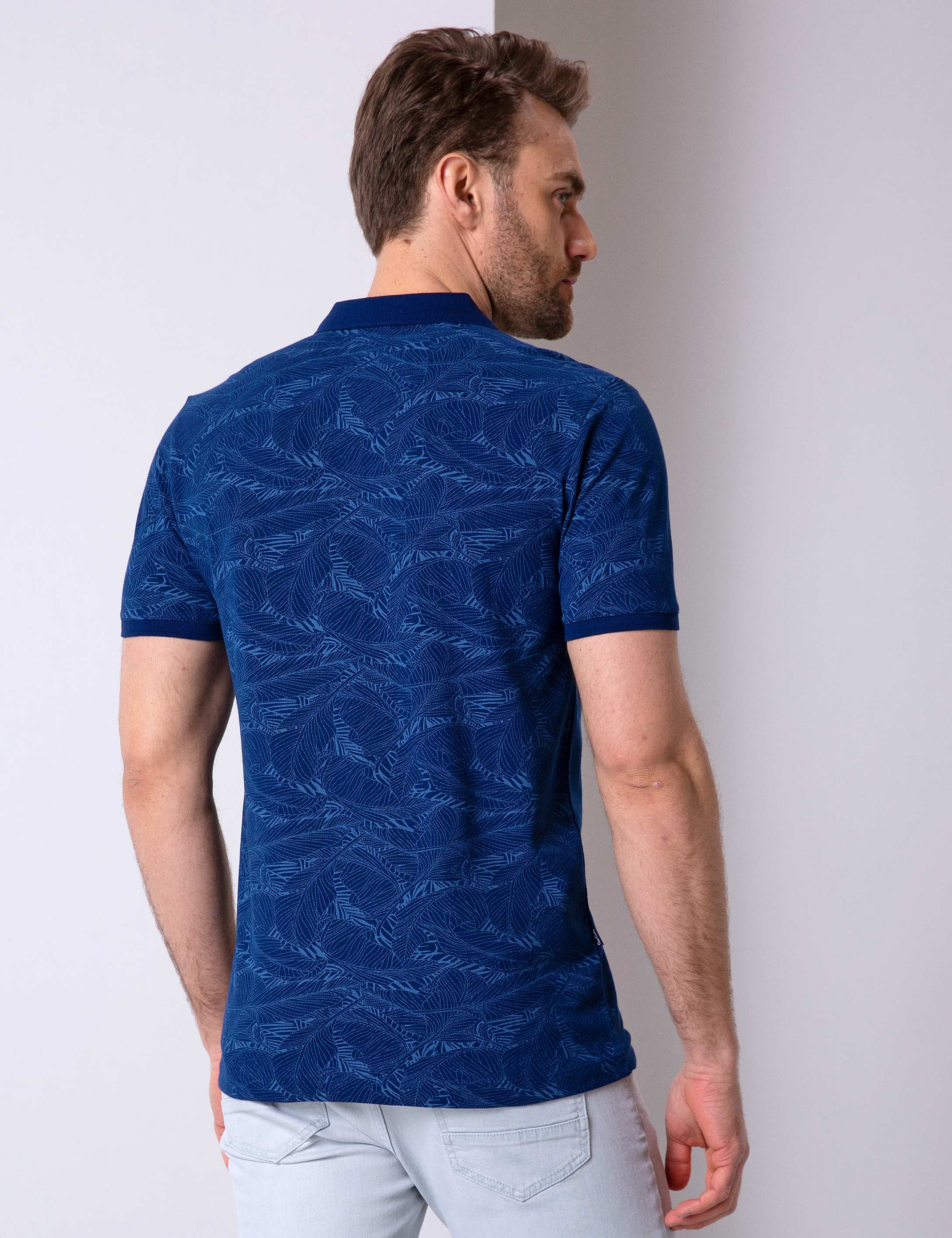 Lacivert Slim Fit Polo Yaka T-Shirt - Image 3