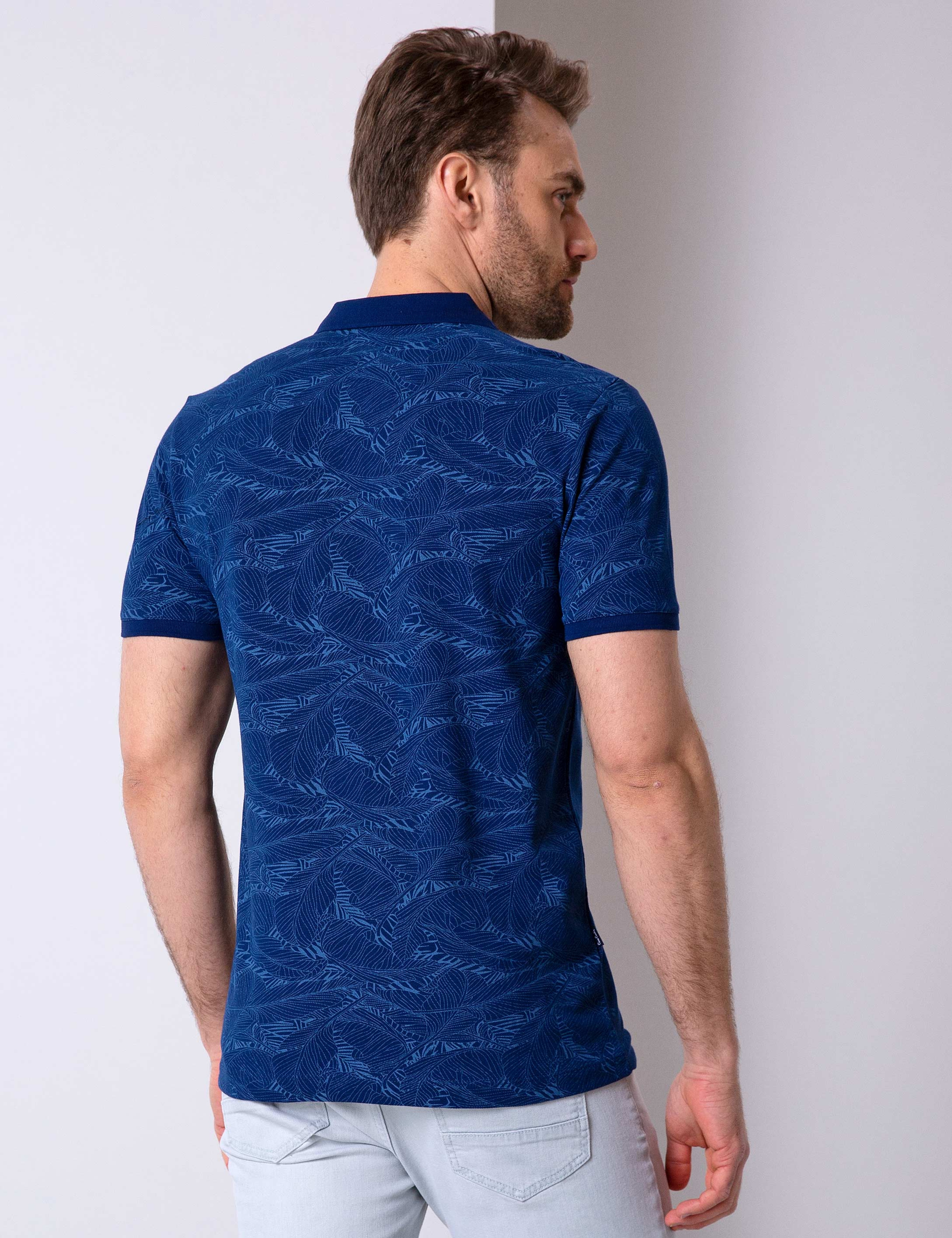 Lacivert Slim Fit Polo Yaka T-Shirt