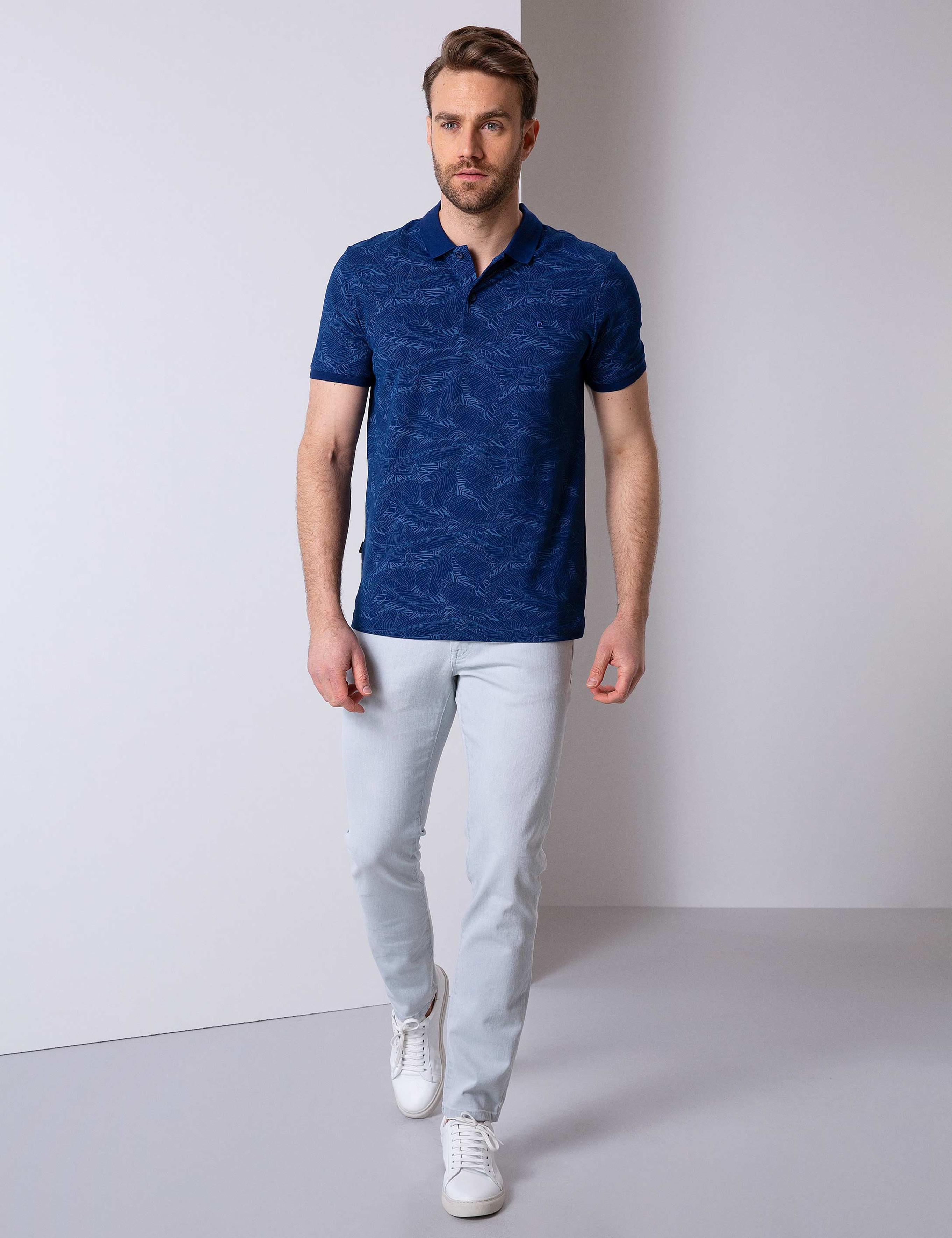 Lacivert Slim Fit Polo Yaka T-Shirt