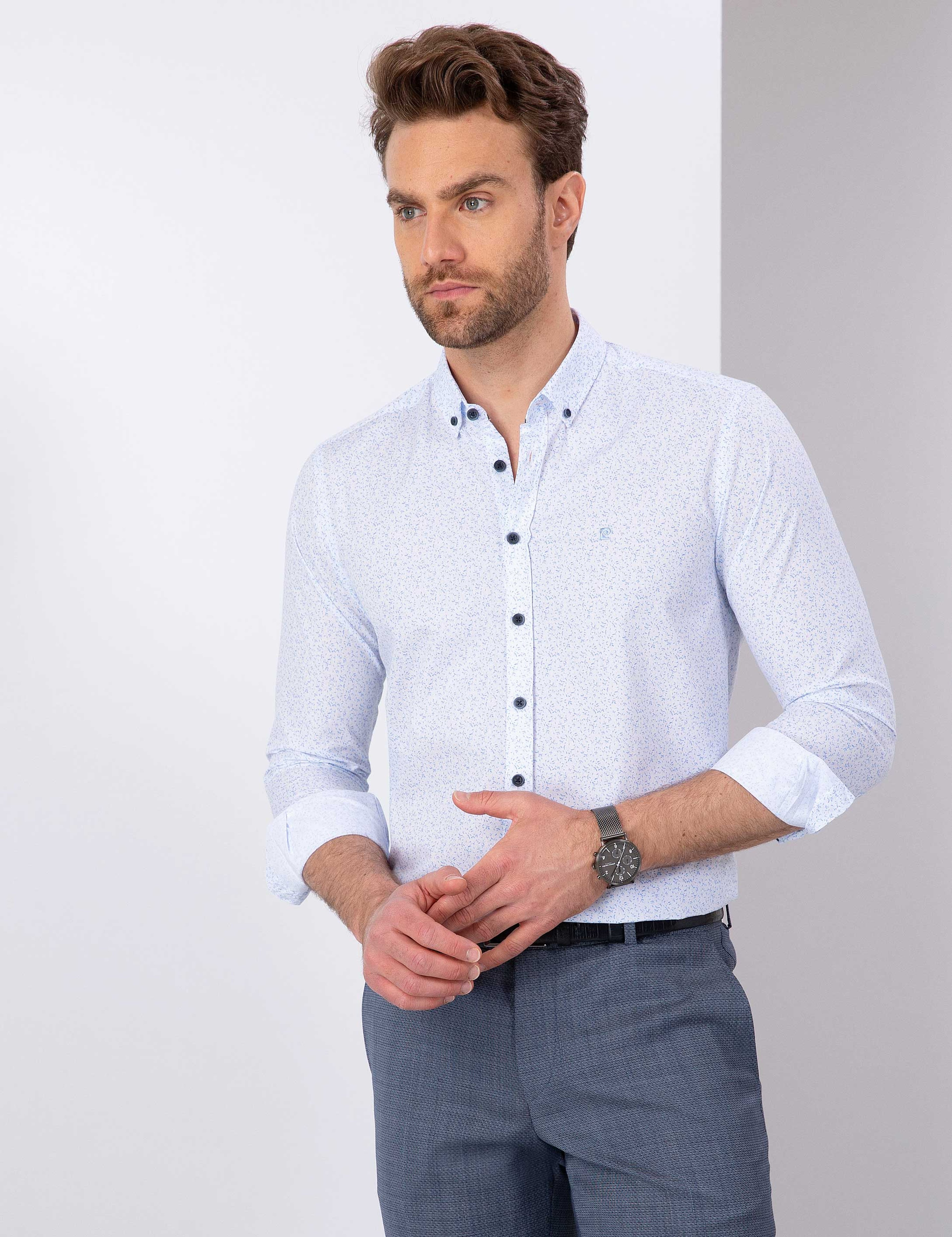 Mavi Slim Fit Gömlek - Image 1