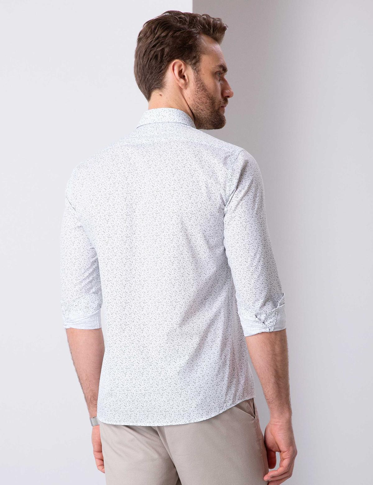 Yeşil Slim Fit Uzun Kollu Gömlek - 50205886011