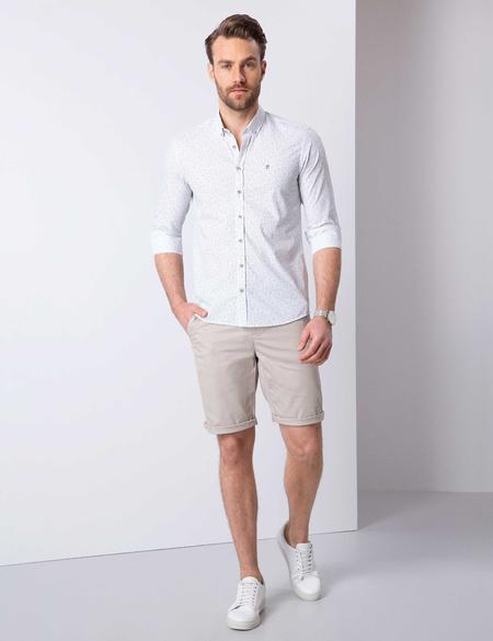 Yeşil Slim Fit Uzun Kollu Gömlek - 50205886011