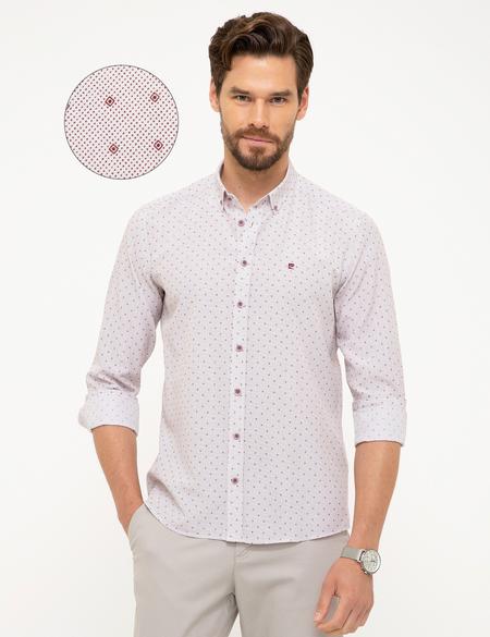 Bordo Slim Fit Uzun Kollu Gömlek - 50205888029