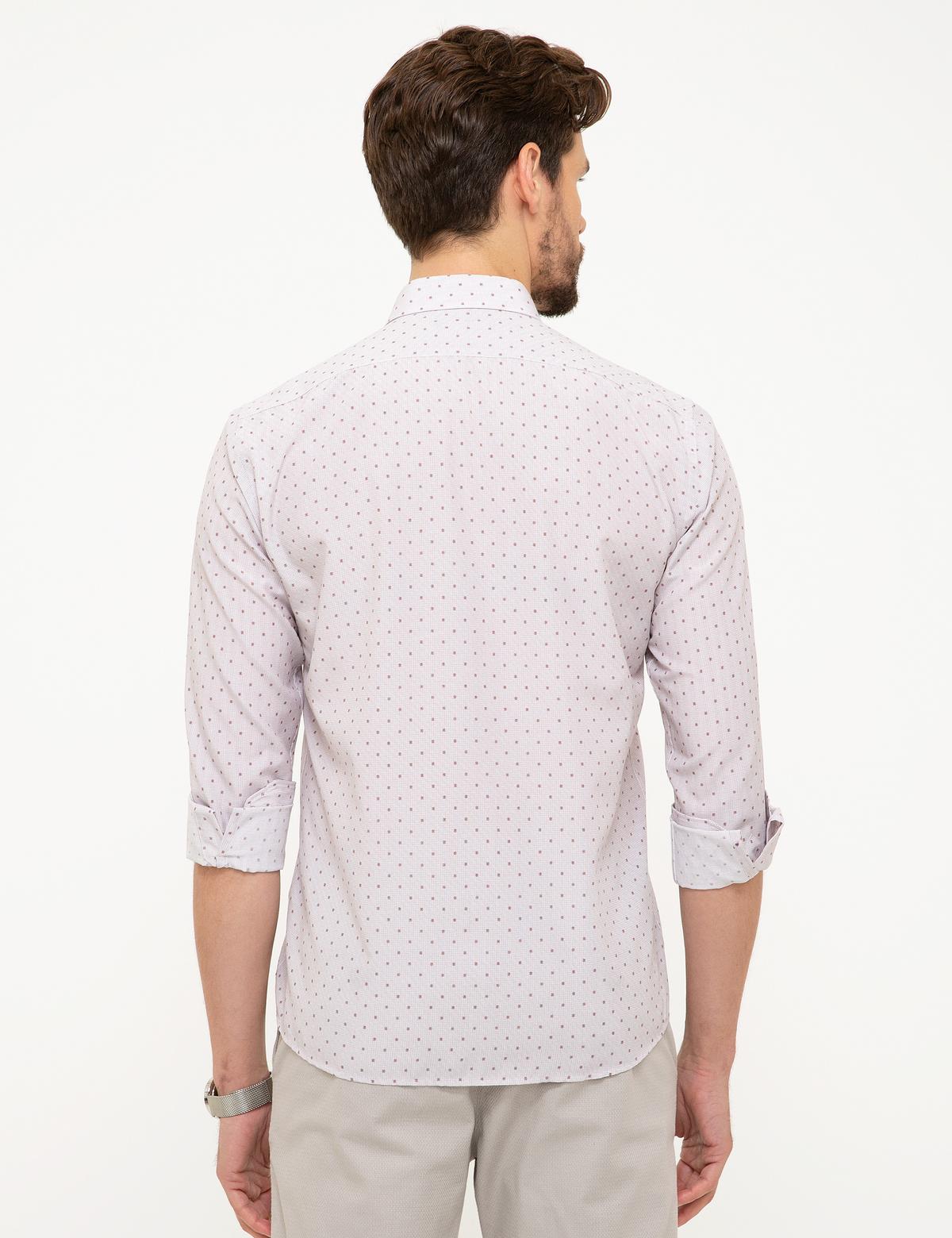 Bordo Slim Fit Uzun Kollu Gömlek - 50205888029