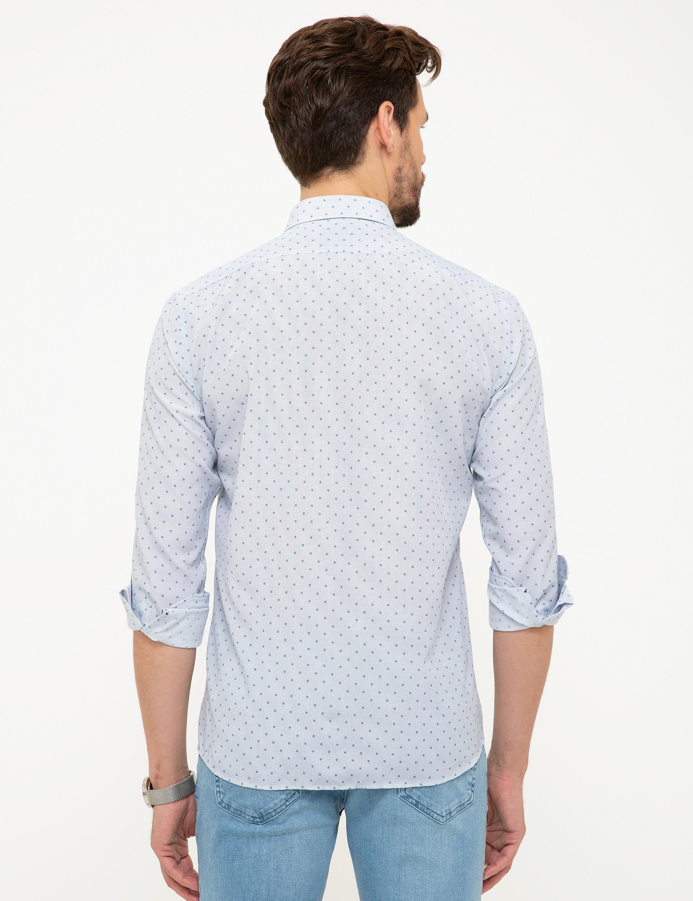 Mavi Slim Fit Uzun Kollu Gömlek