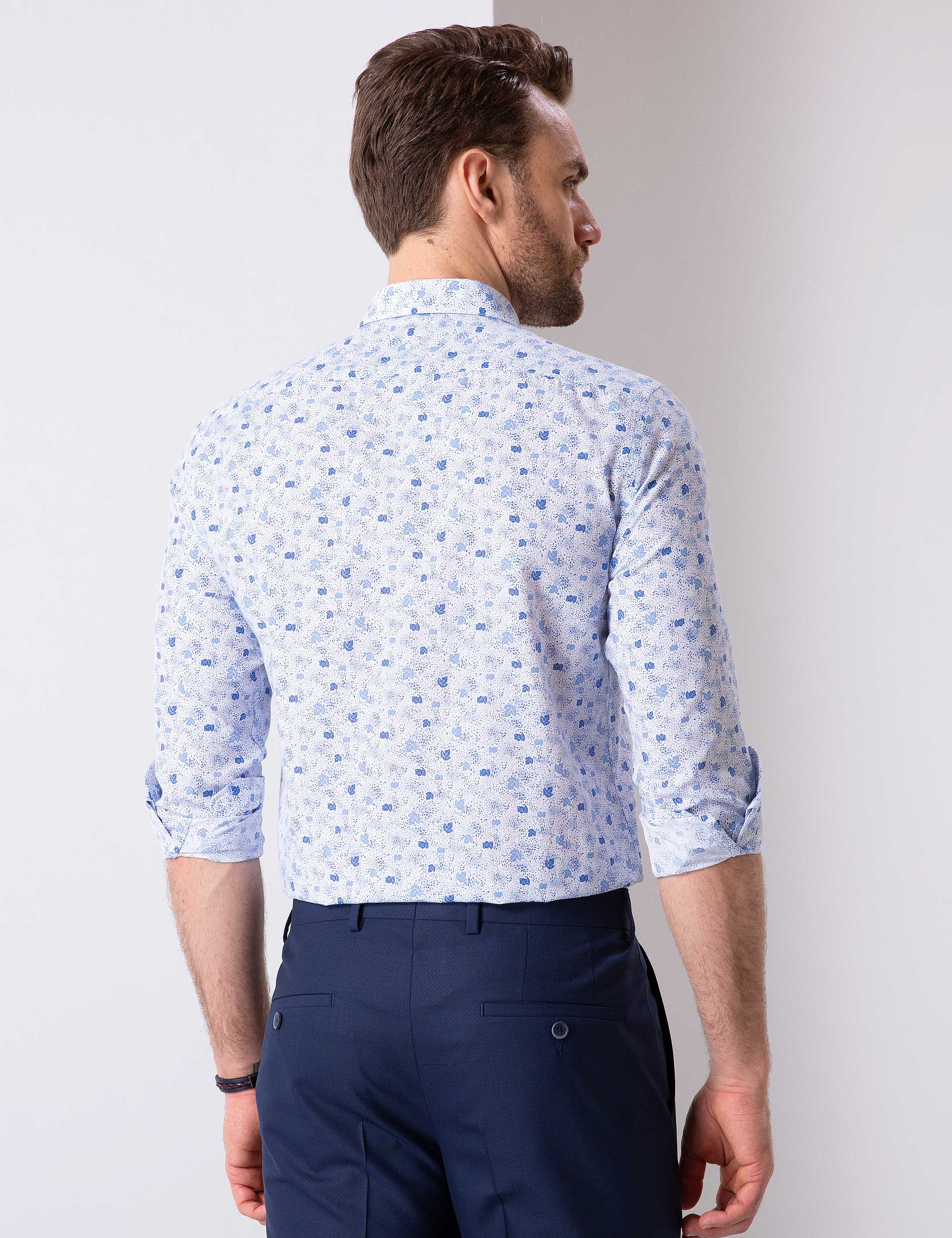 Mavi Slim Fit Uzun Kollu Gömlek