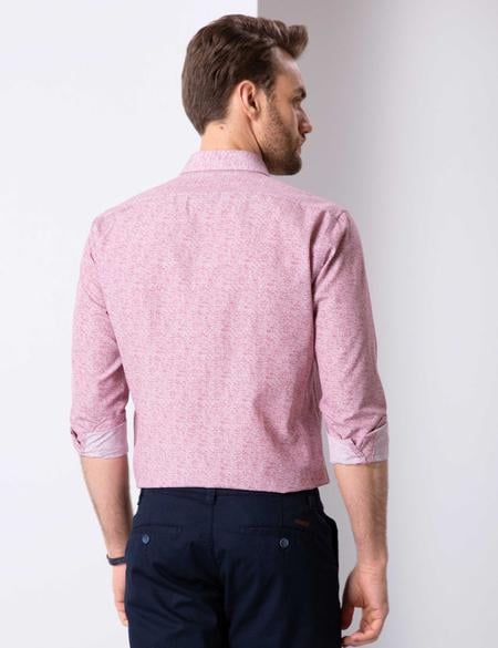 Bordo Slim Fit Uzun Kollu Gömlek - 50205898019