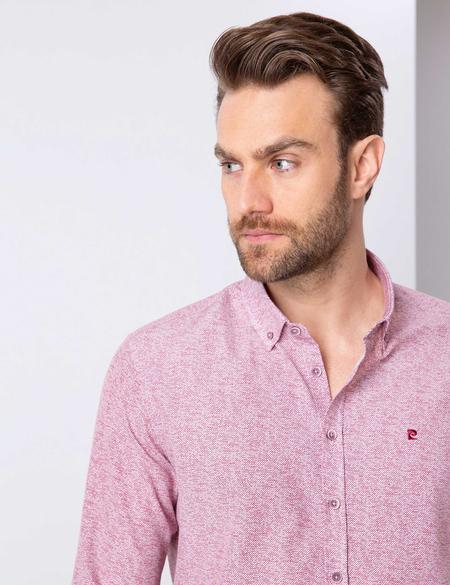 Bordo Slim Fit Uzun Kollu Gömlek - 50205898019