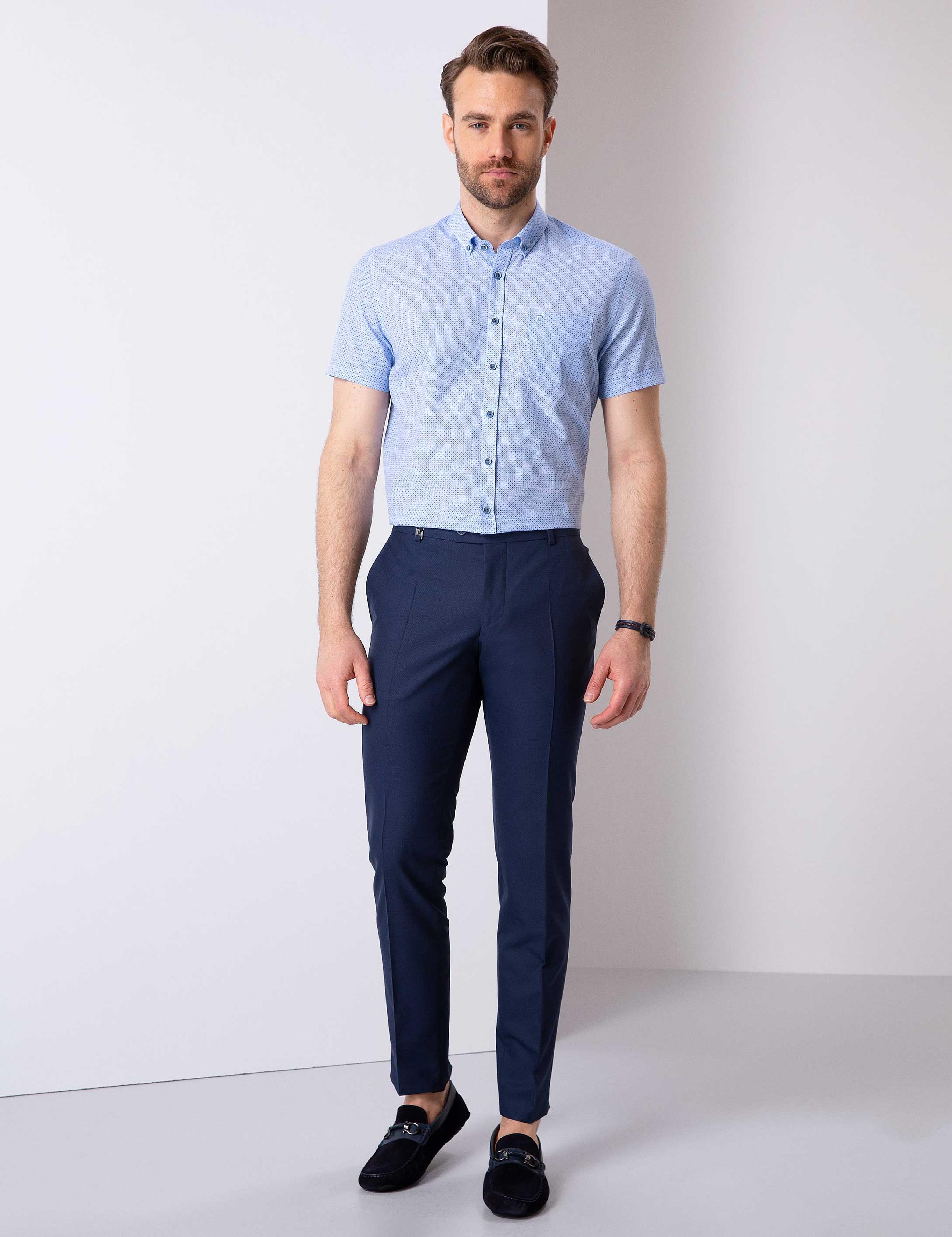 Mavi Regular Fit Kısa Kollu Gömlek