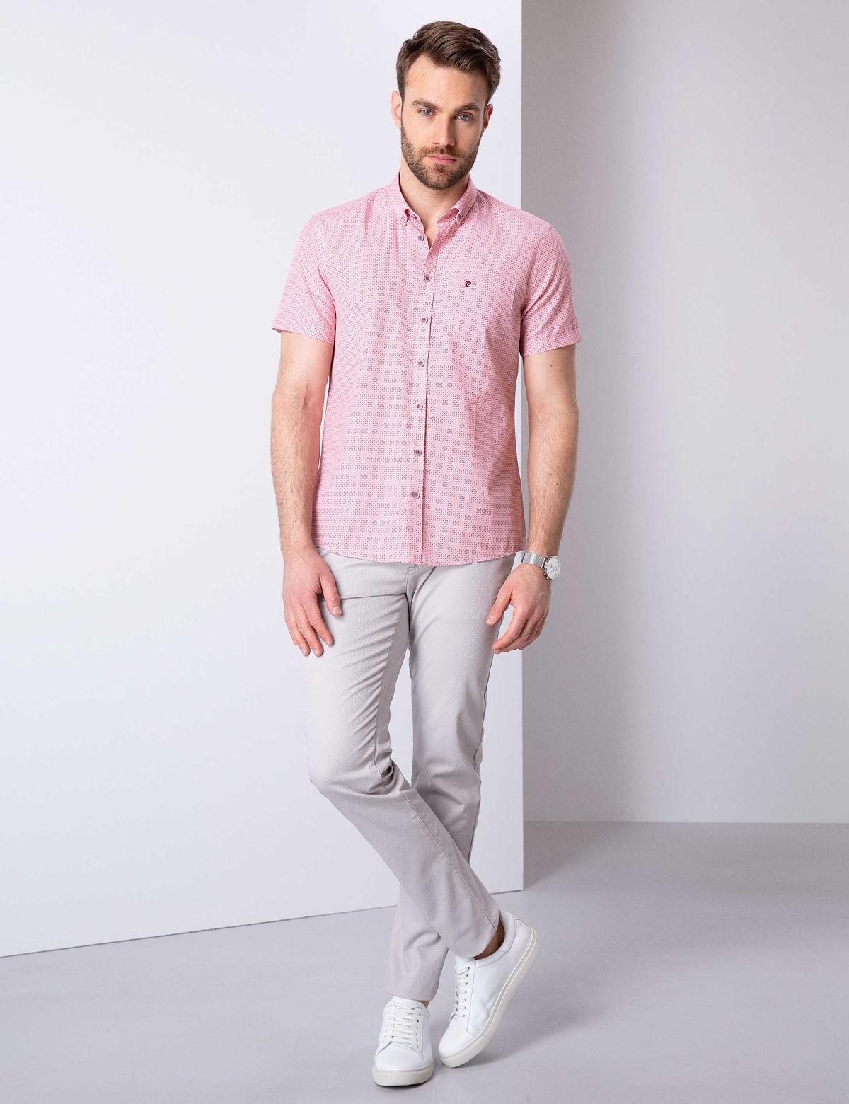 Bordo Regular Fit Kısa Kollu Gömlek - 50205900014