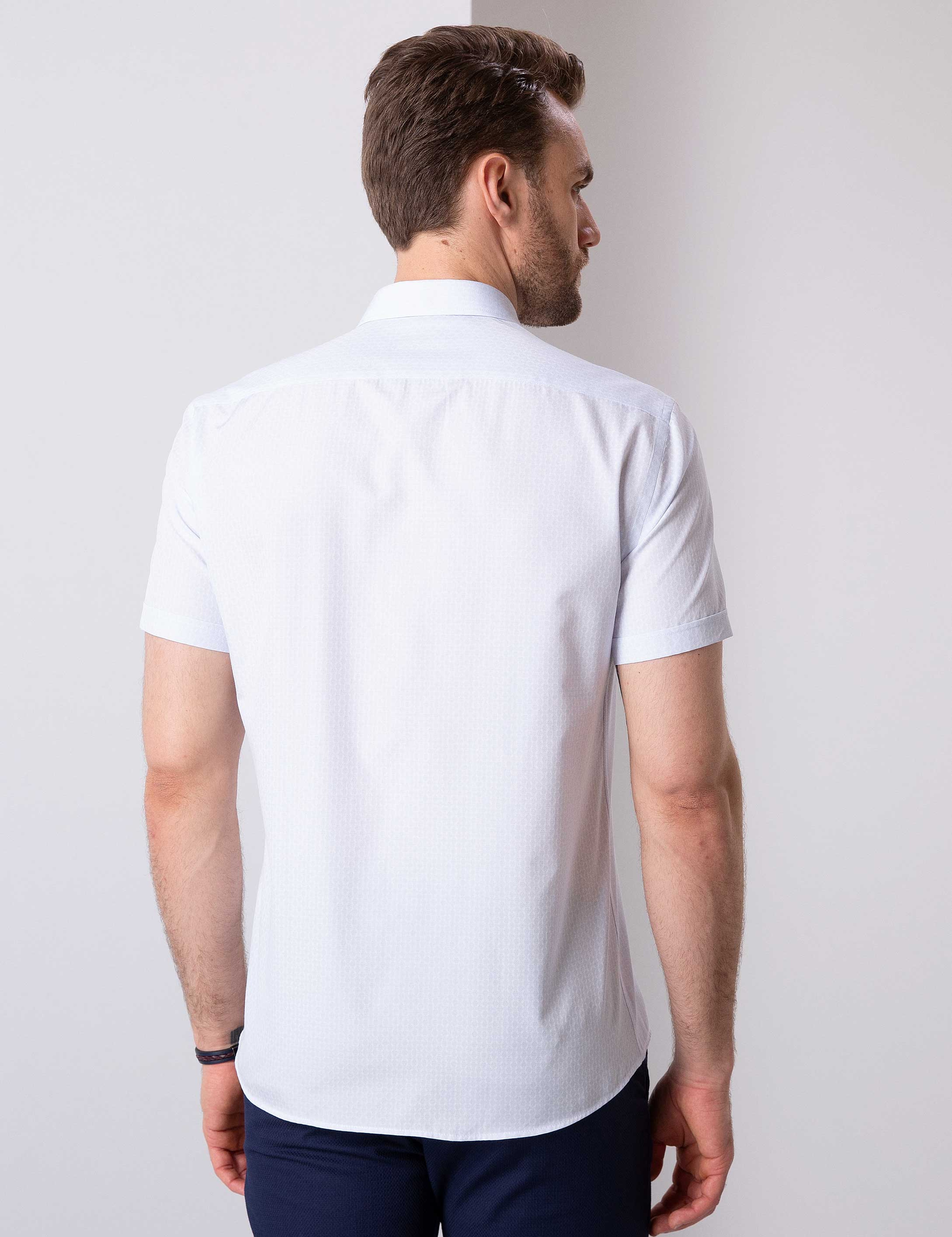 Mavi Regular Fit Kısa Kollu Gömlek - Image 3
