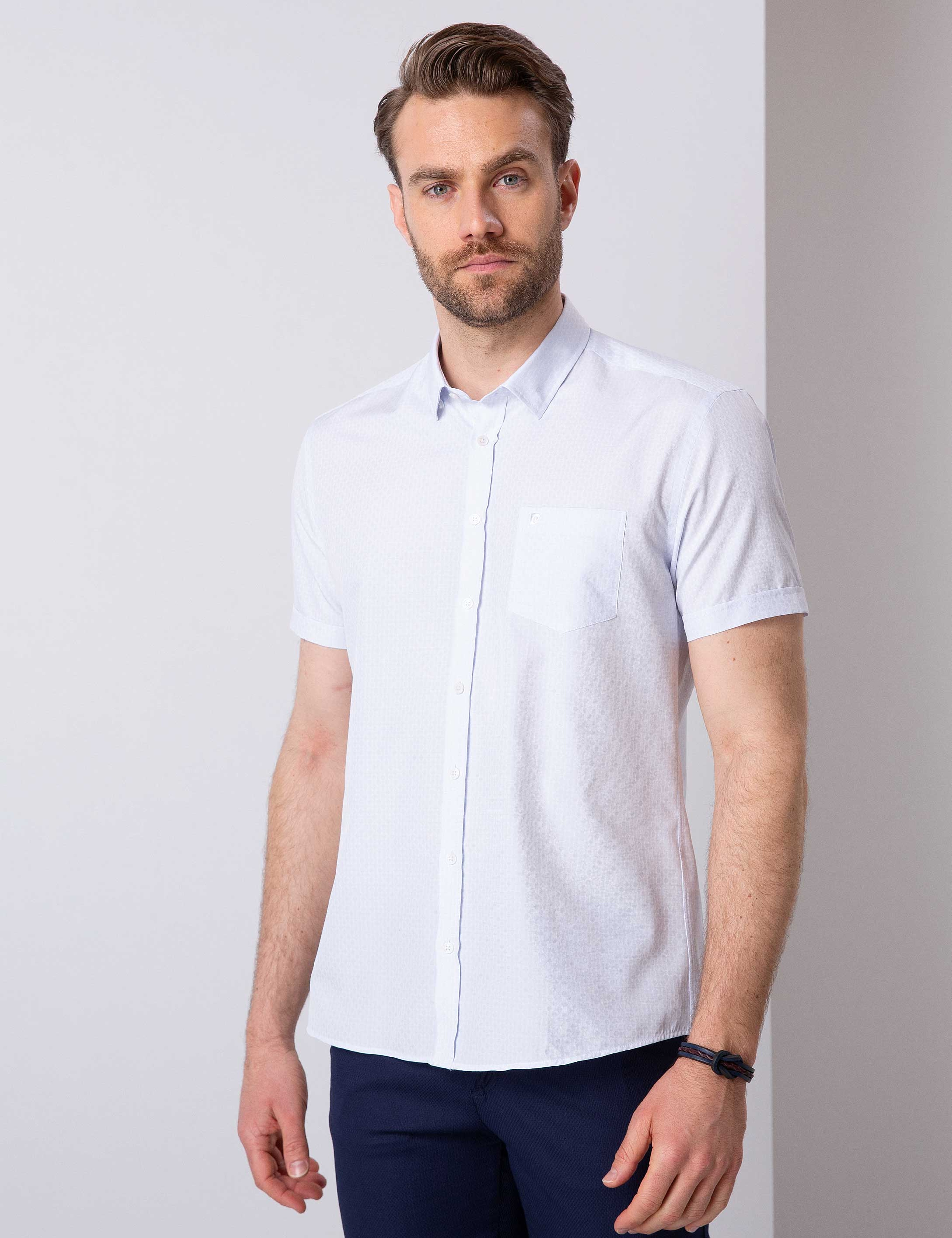 Mavi Regular Fit Kısa Kollu Gömlek - Image 1
