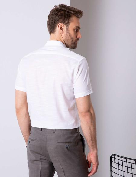 Beyaz Regular Fit Kısa Kollu Gömlek - 50205905007