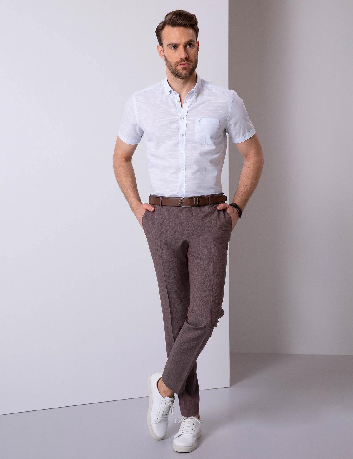 Açık Mavi Regular Fit Kısa Kollu Gömlek - 50205905016