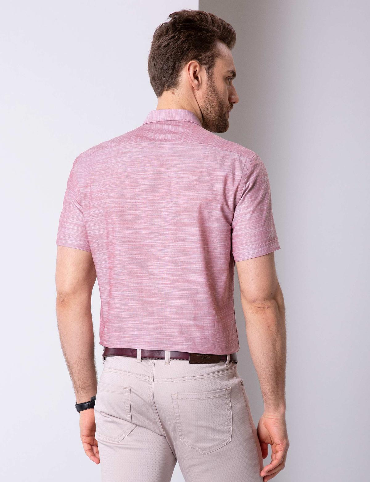 Pembe Regular Fit Kısa Kollu Gömlek - 50205905034