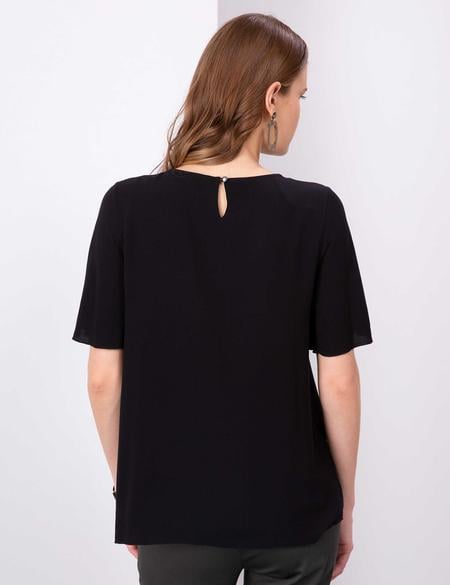 Siyah Taş Detaylı Bluz - 50206055003