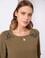 Haki Taş Detaylı Bluz