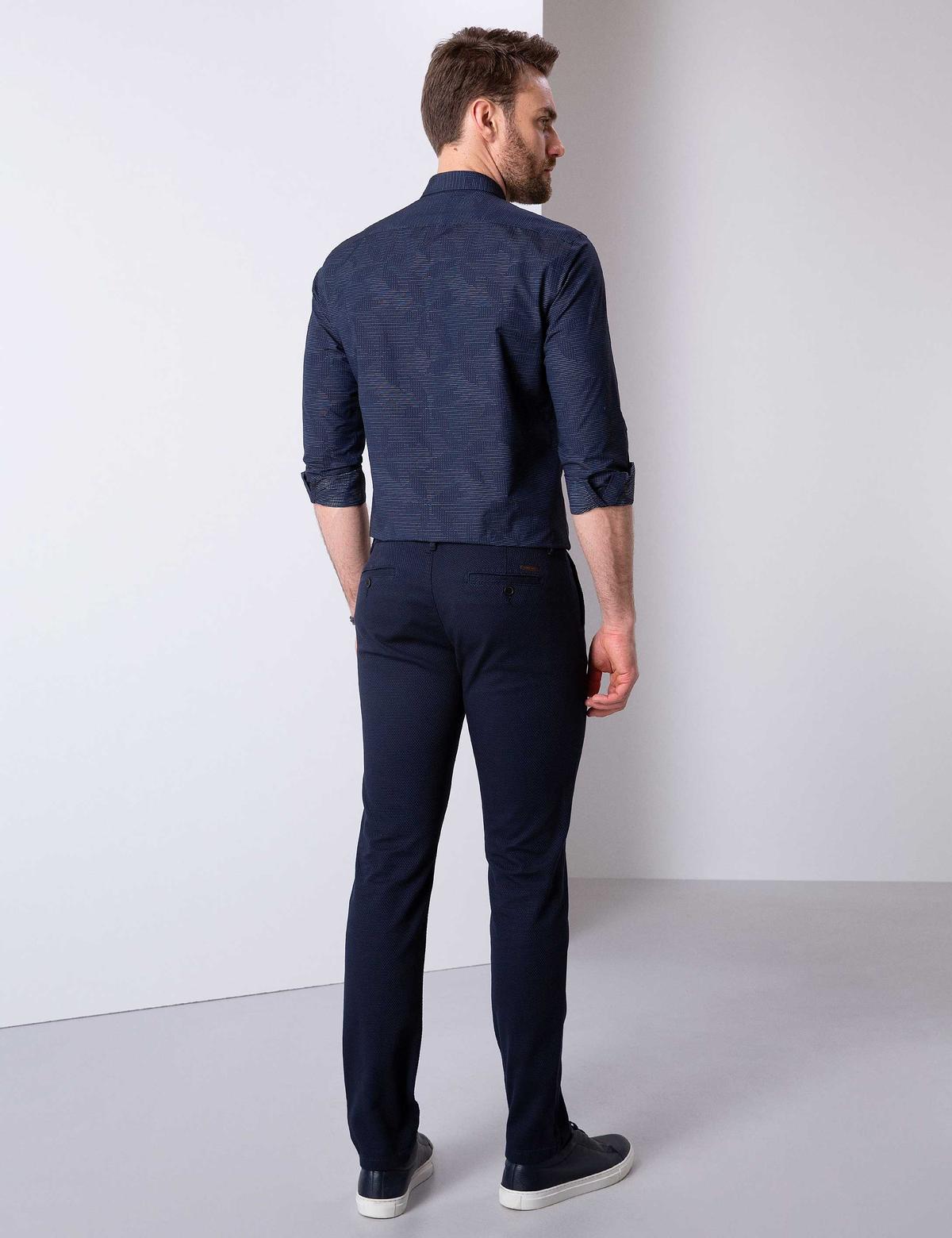 Lacivert Slim Fit Chino Pantolon - 50206154016