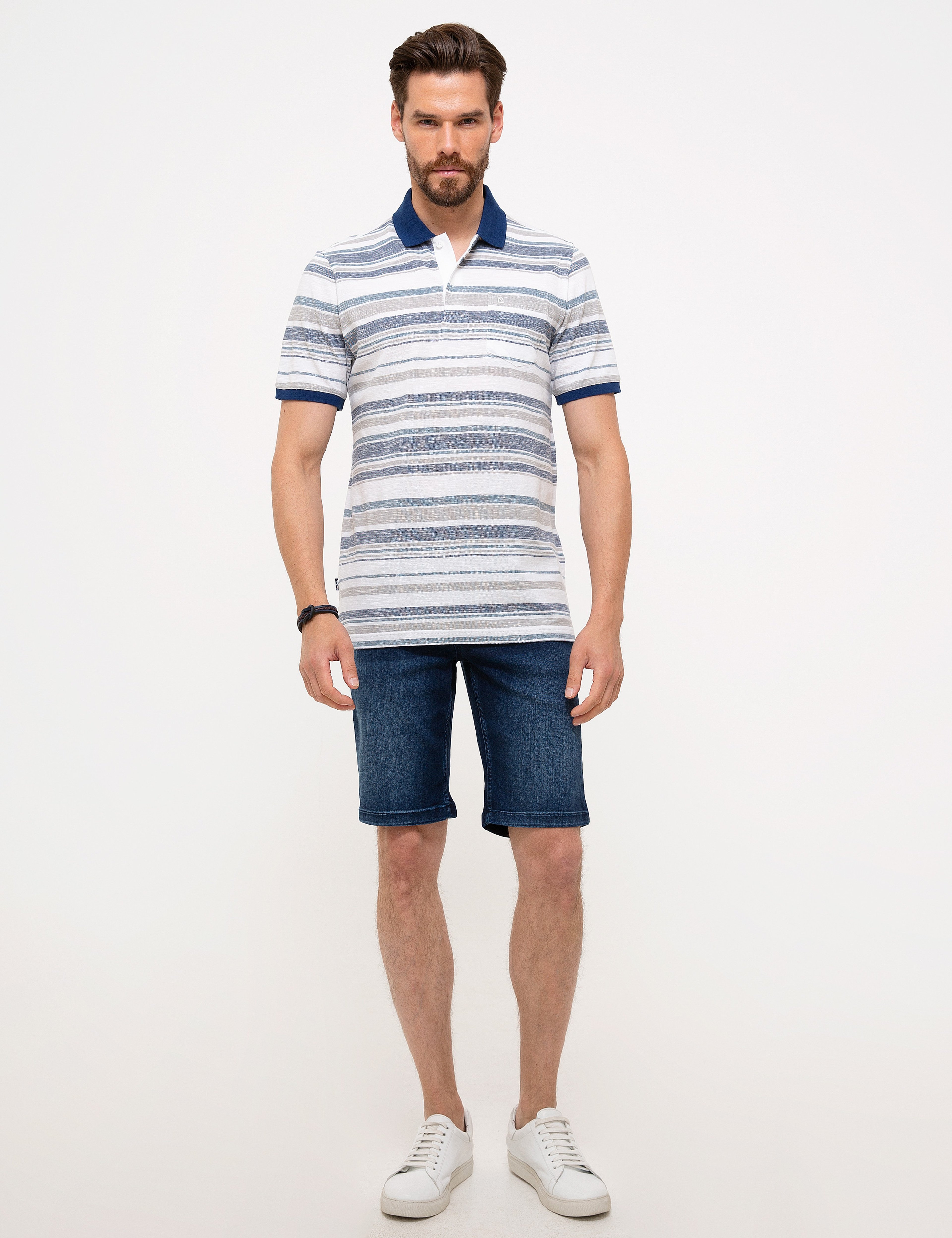 Lacivert Regular Fit Polo Yaka T-Shirt - Image 4