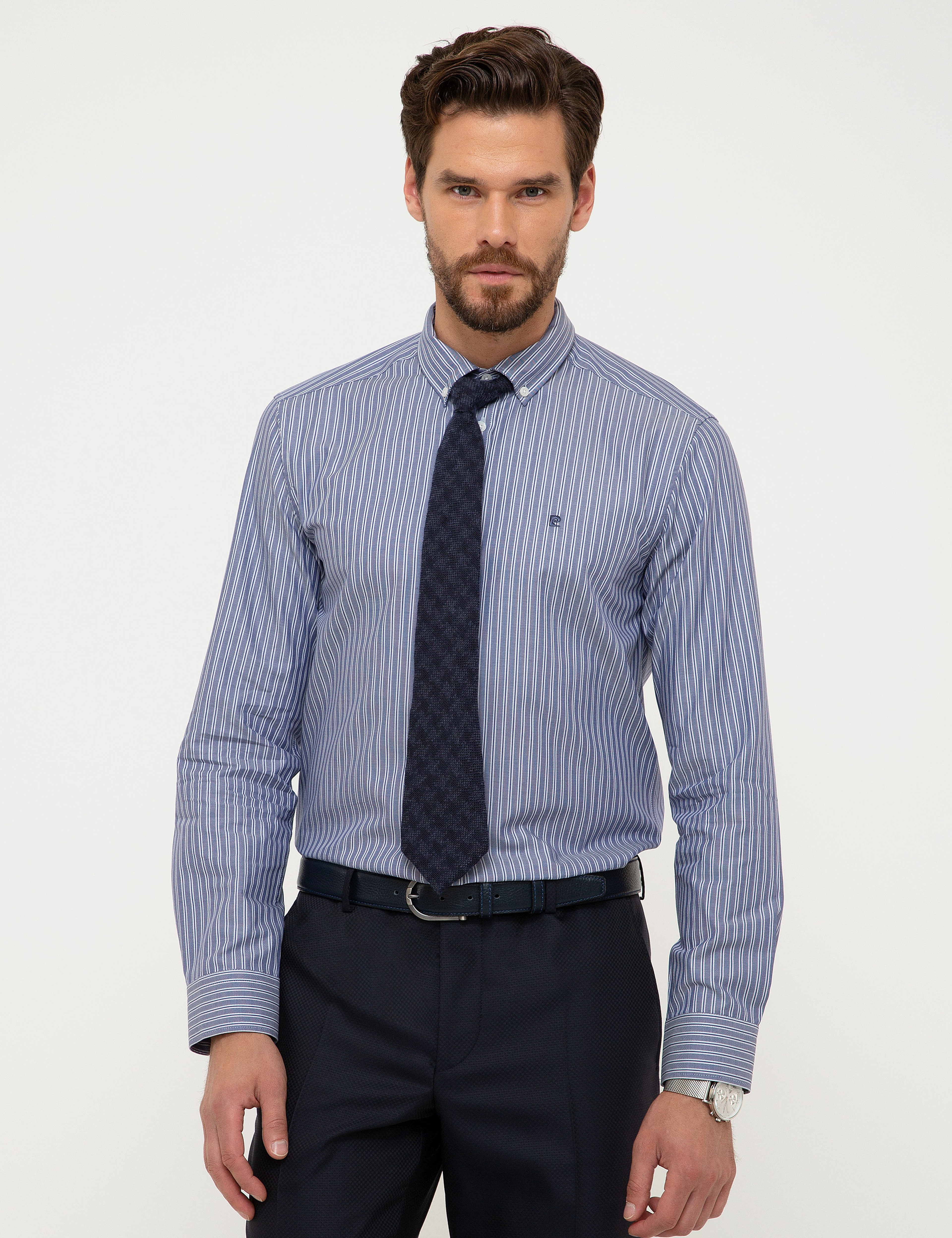 Lacivert Slim Fit Gömlek - Image 1