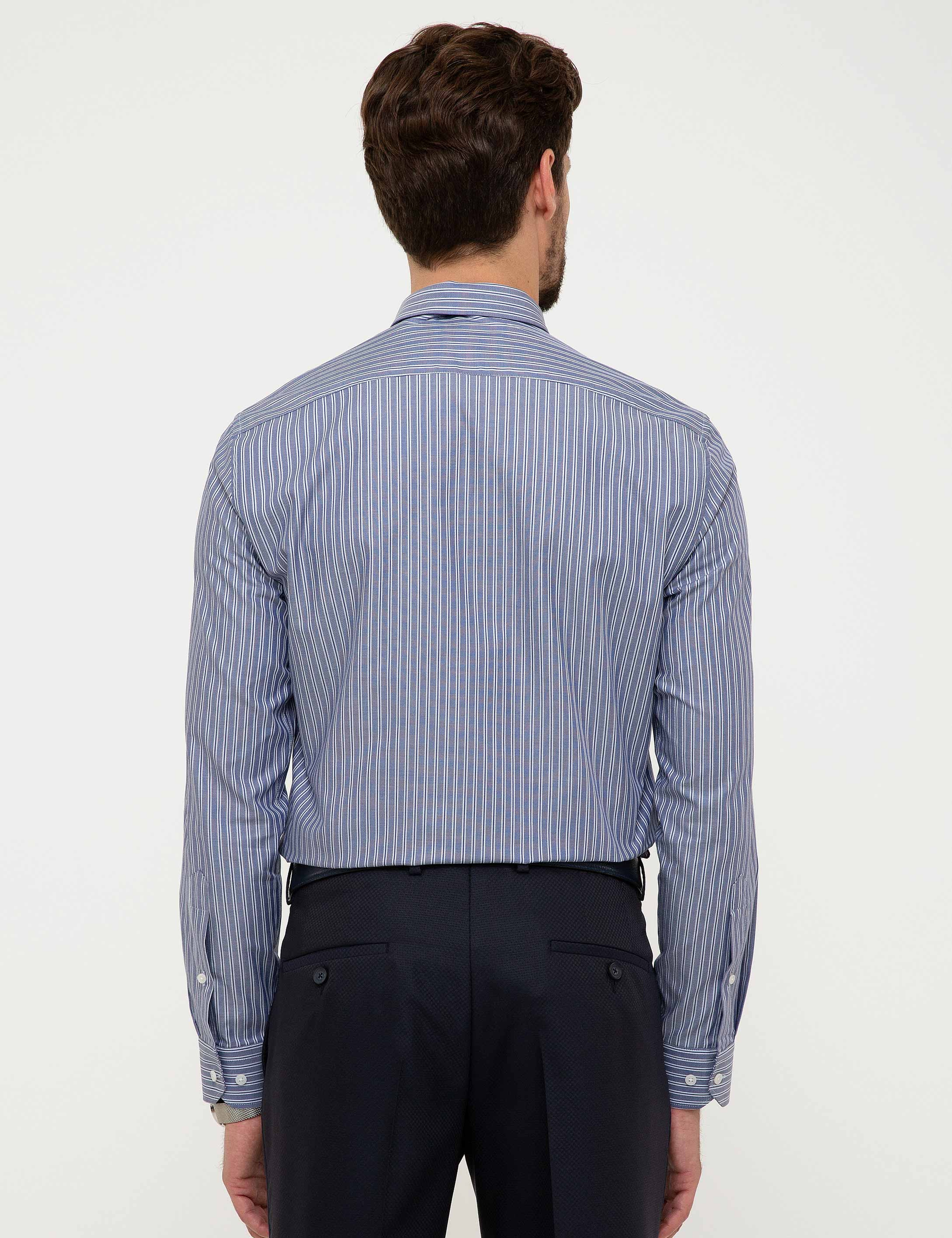 Lacivert Slim Fit Gömlek - Image 3