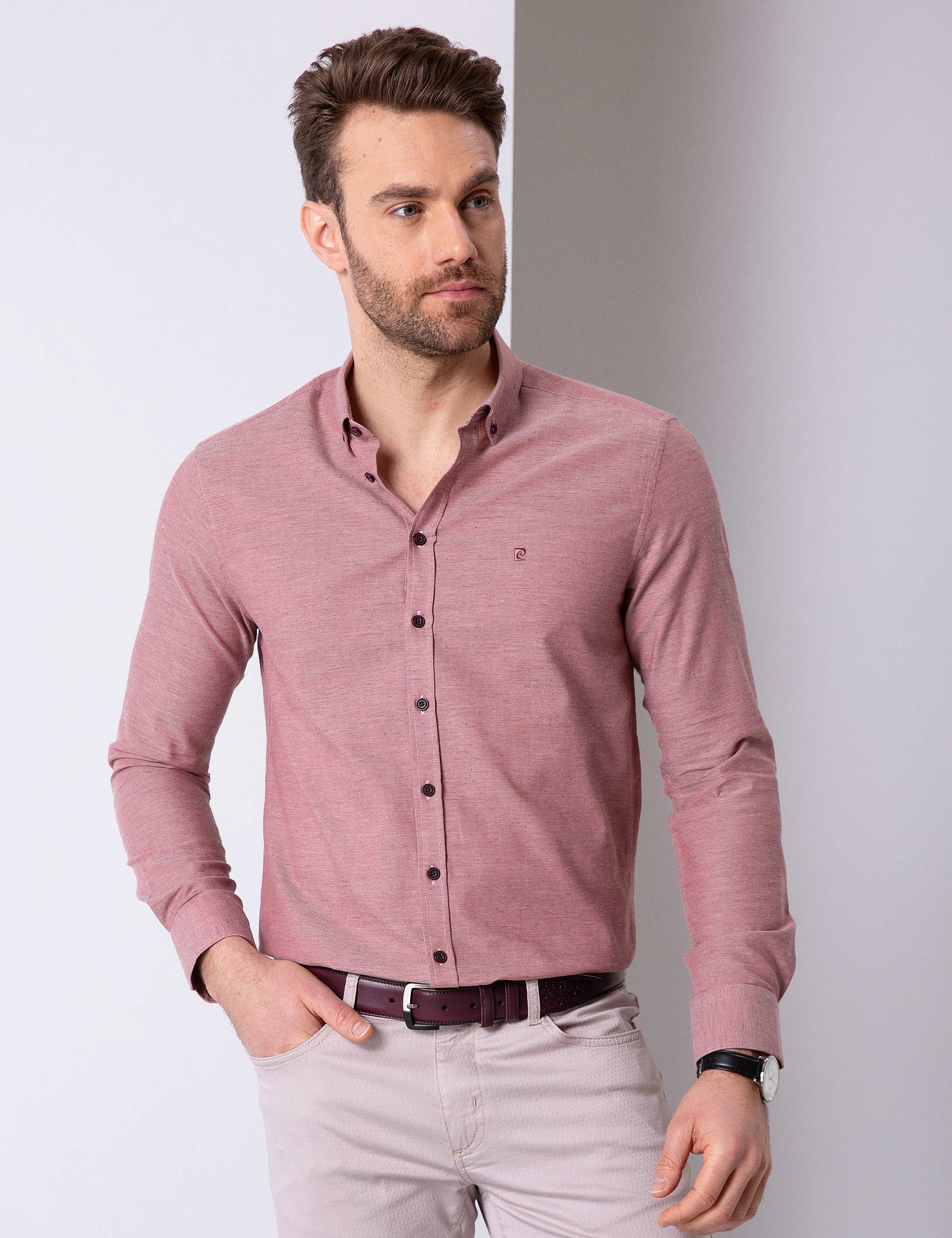 Çok Renkli Slim Fit Uzun Kollu Gömlek
