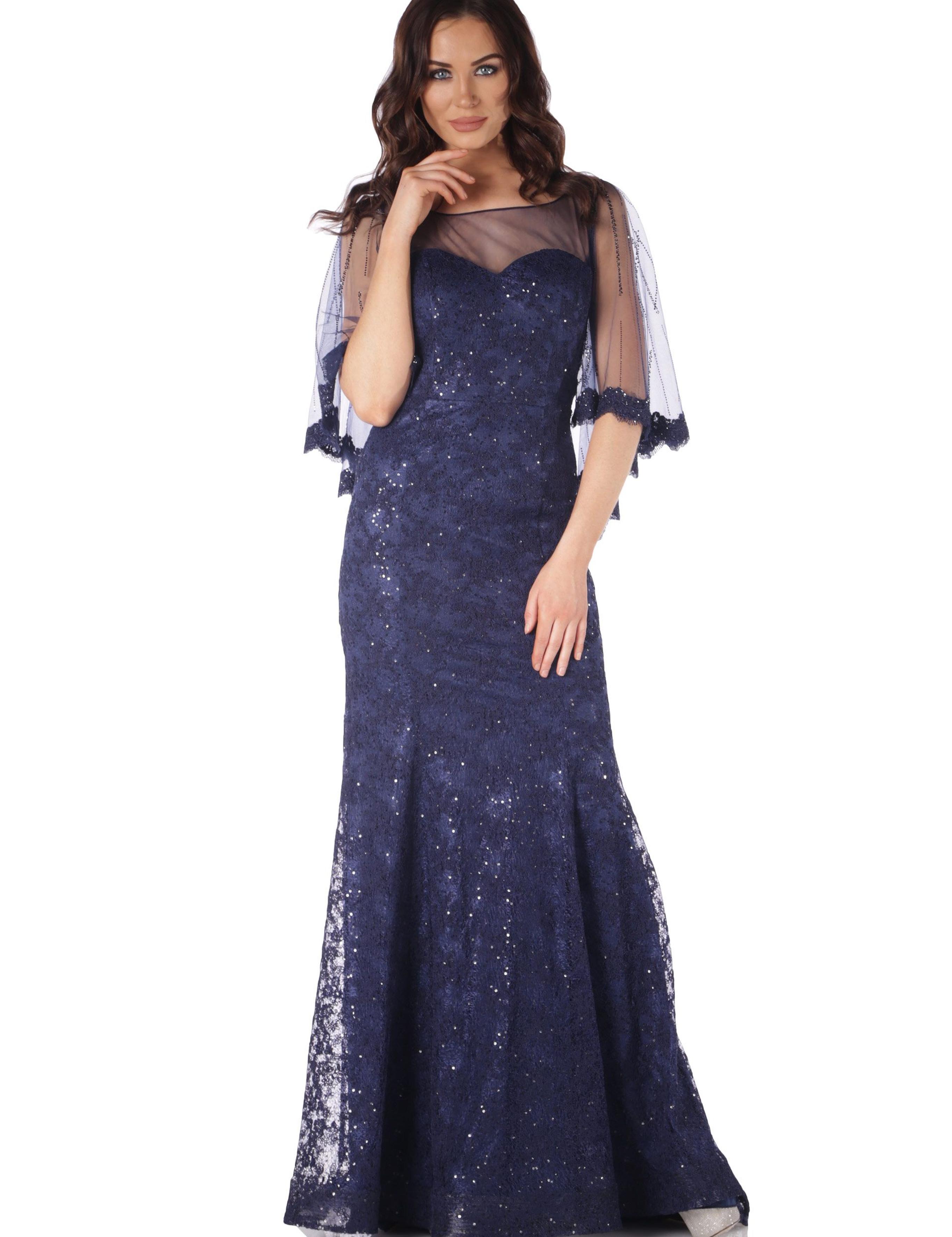 LACIVERT Balık Abiye Elbise